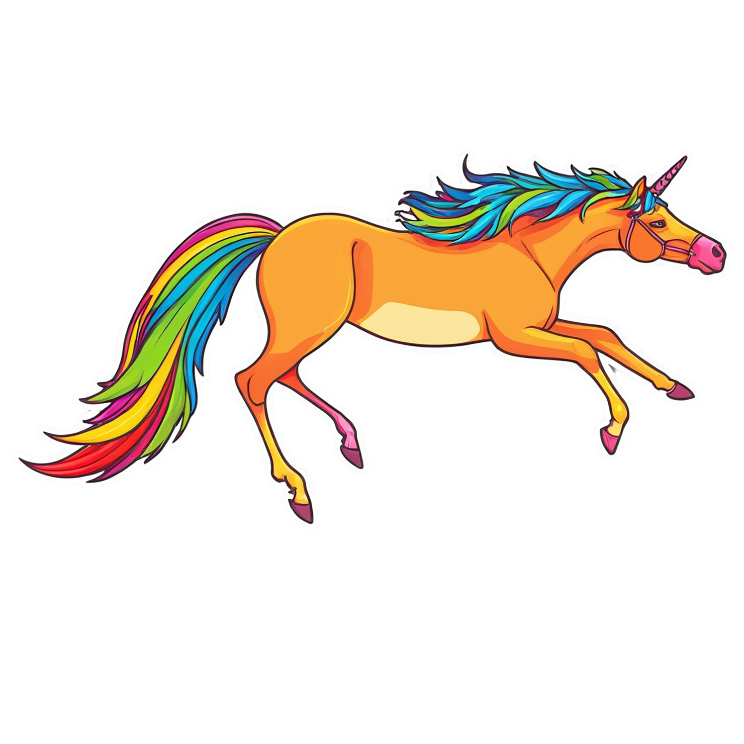 Unicorn cute sticker isolated on transparent background #23060