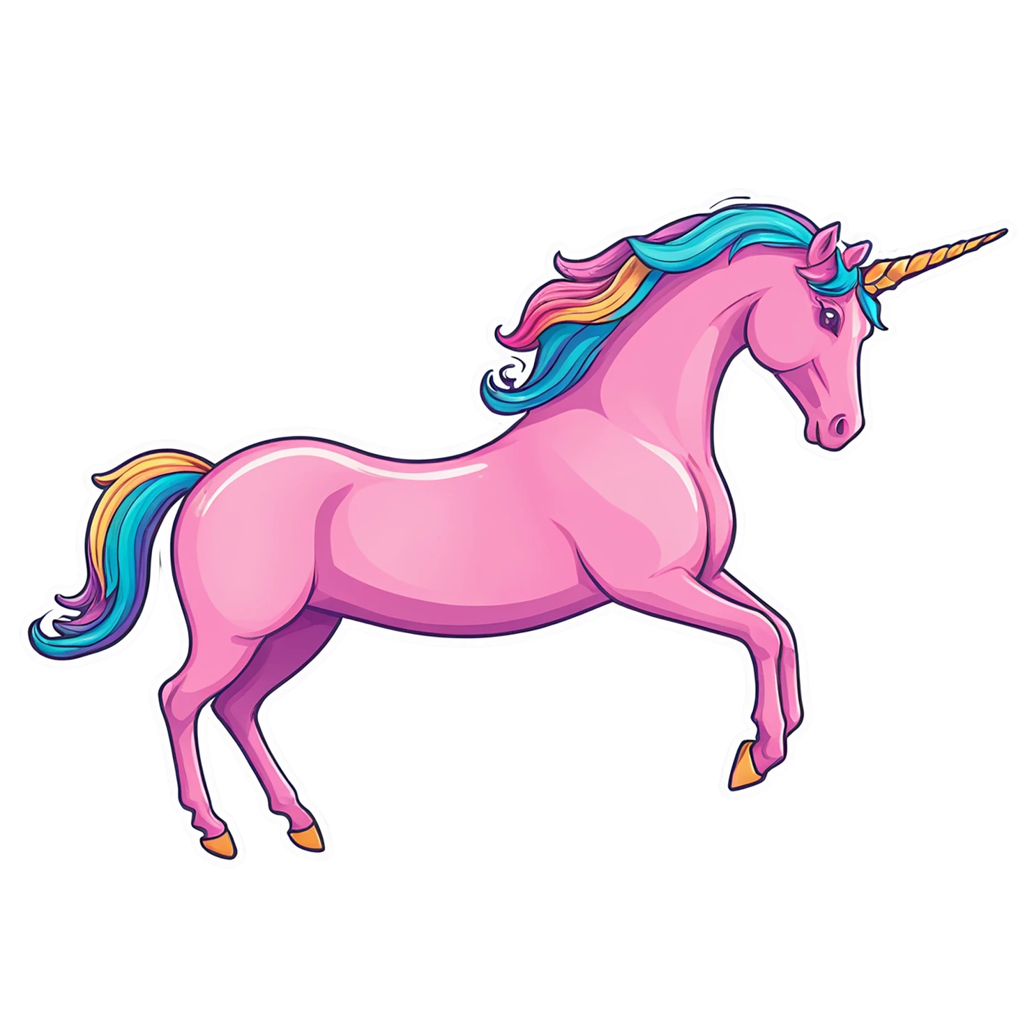 Unicorn cute sticker isolated on transparent background #23061