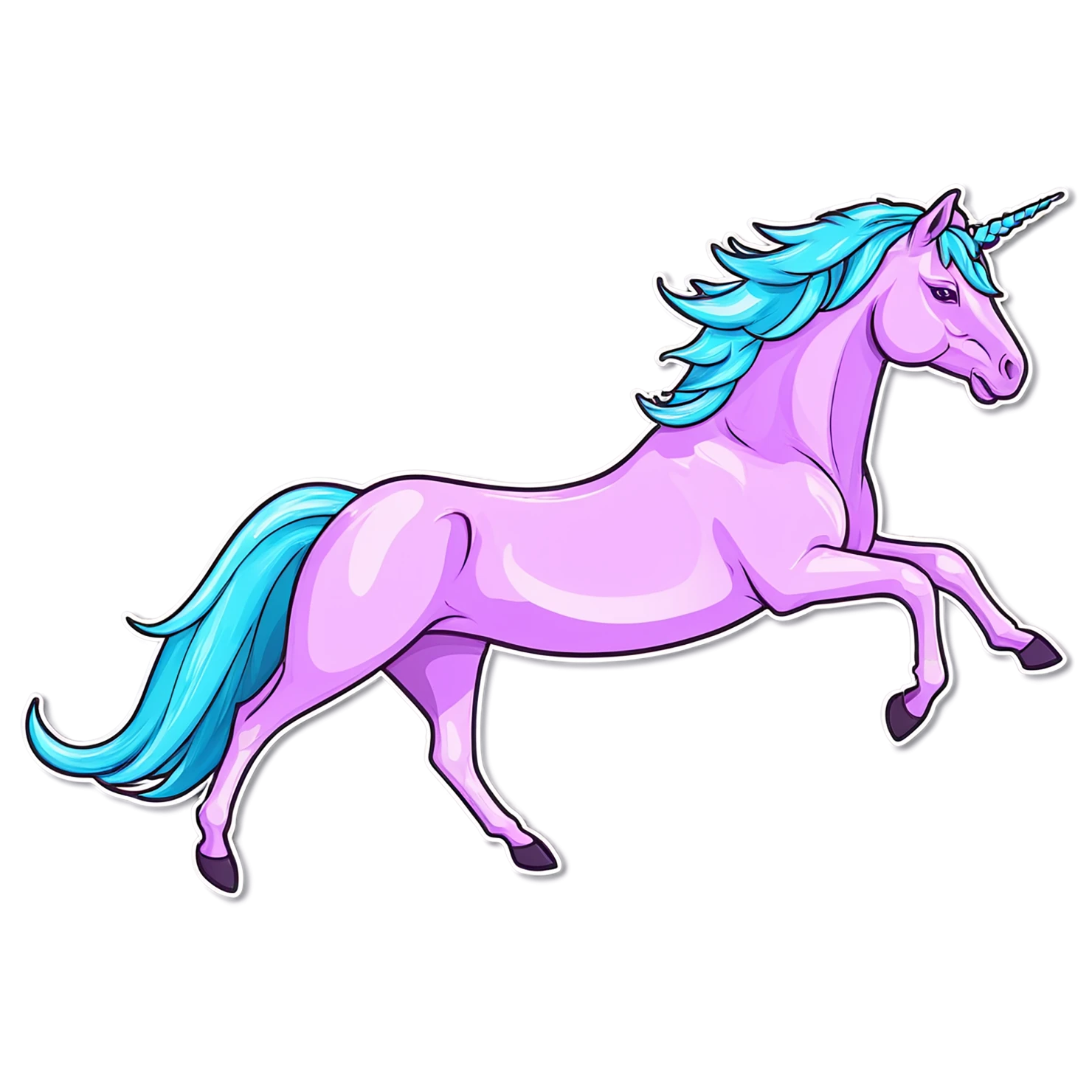 Unicorn cute sticker isolated on transparent background #23063