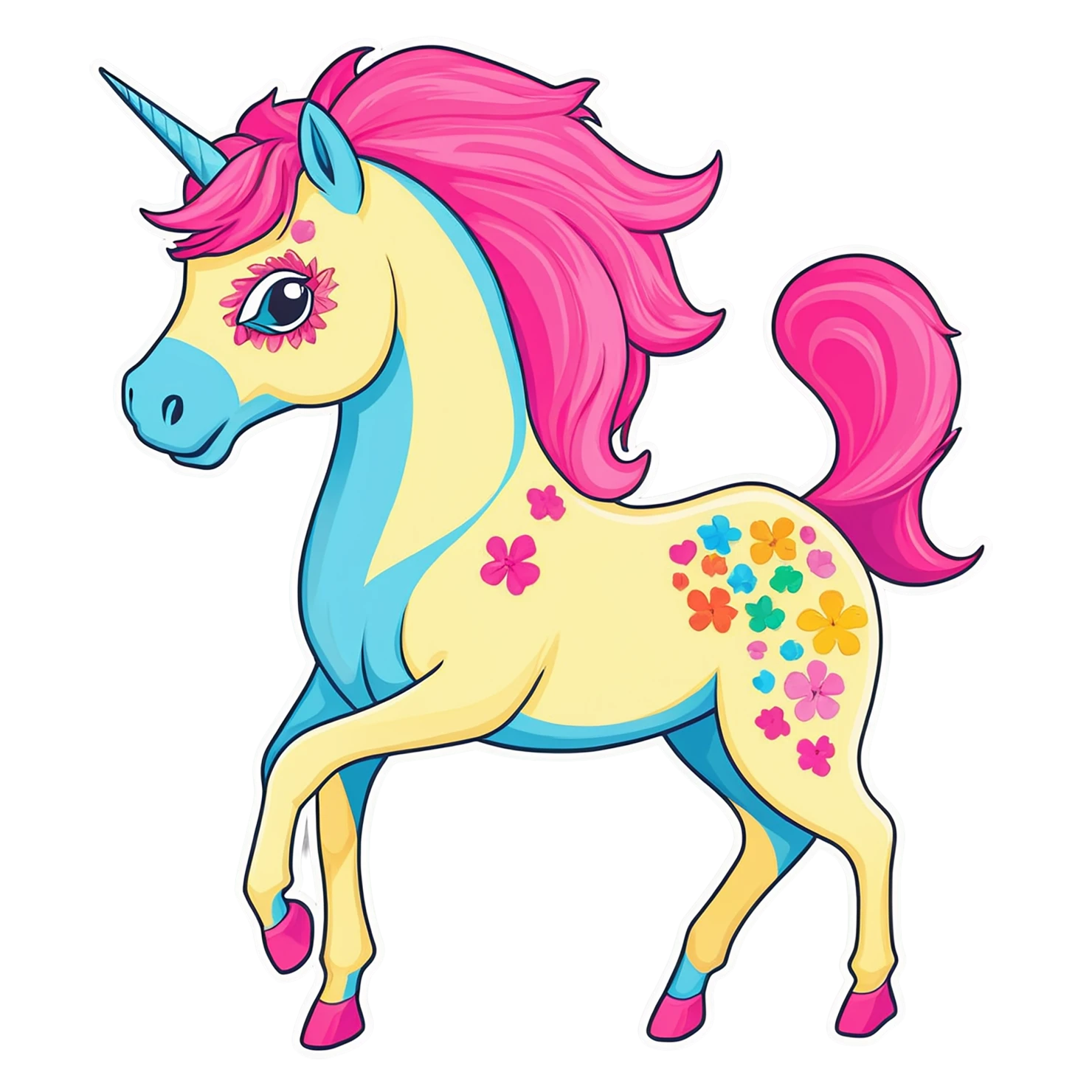 Unicorn cute sticker isolated on transparent background #23064