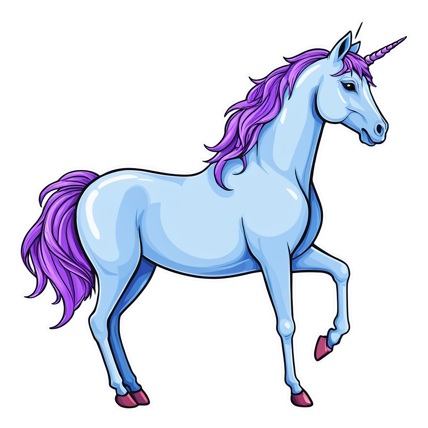 Unicorn cute sticker isolated on transparent background #23066