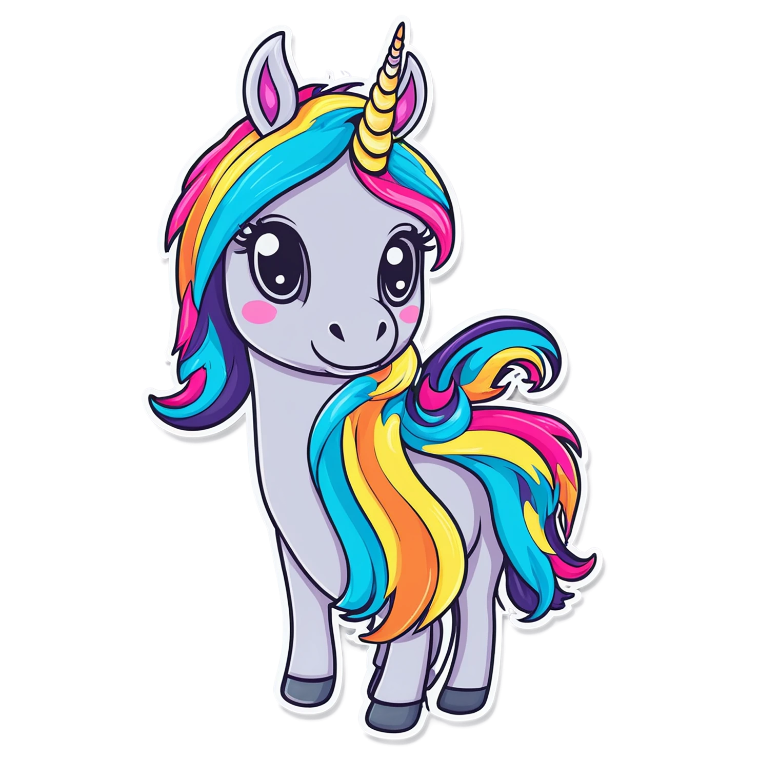 Unicorn cute sticker isolated on transparent background #23068