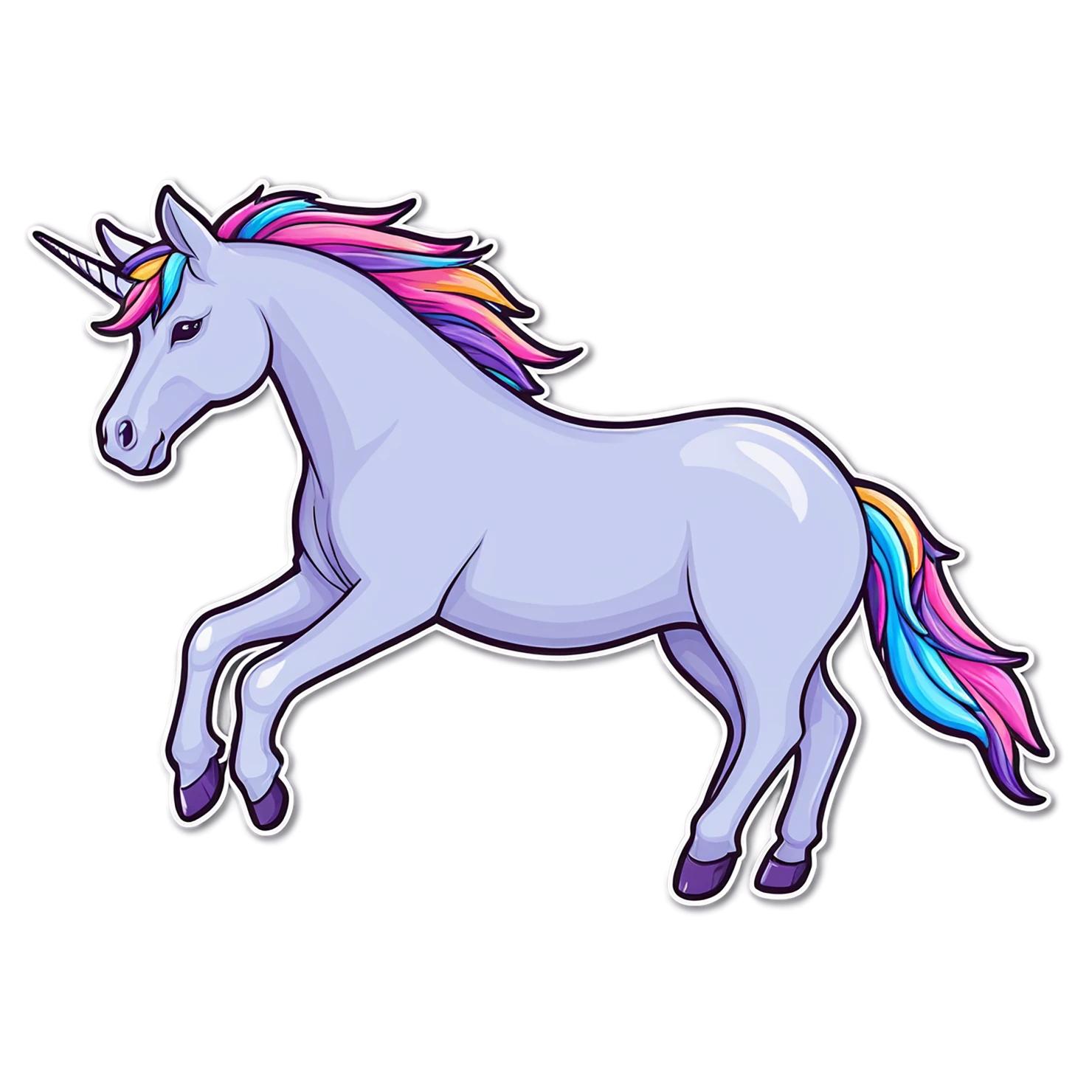 Unicorn cute sticker isolated on transparent background #23072