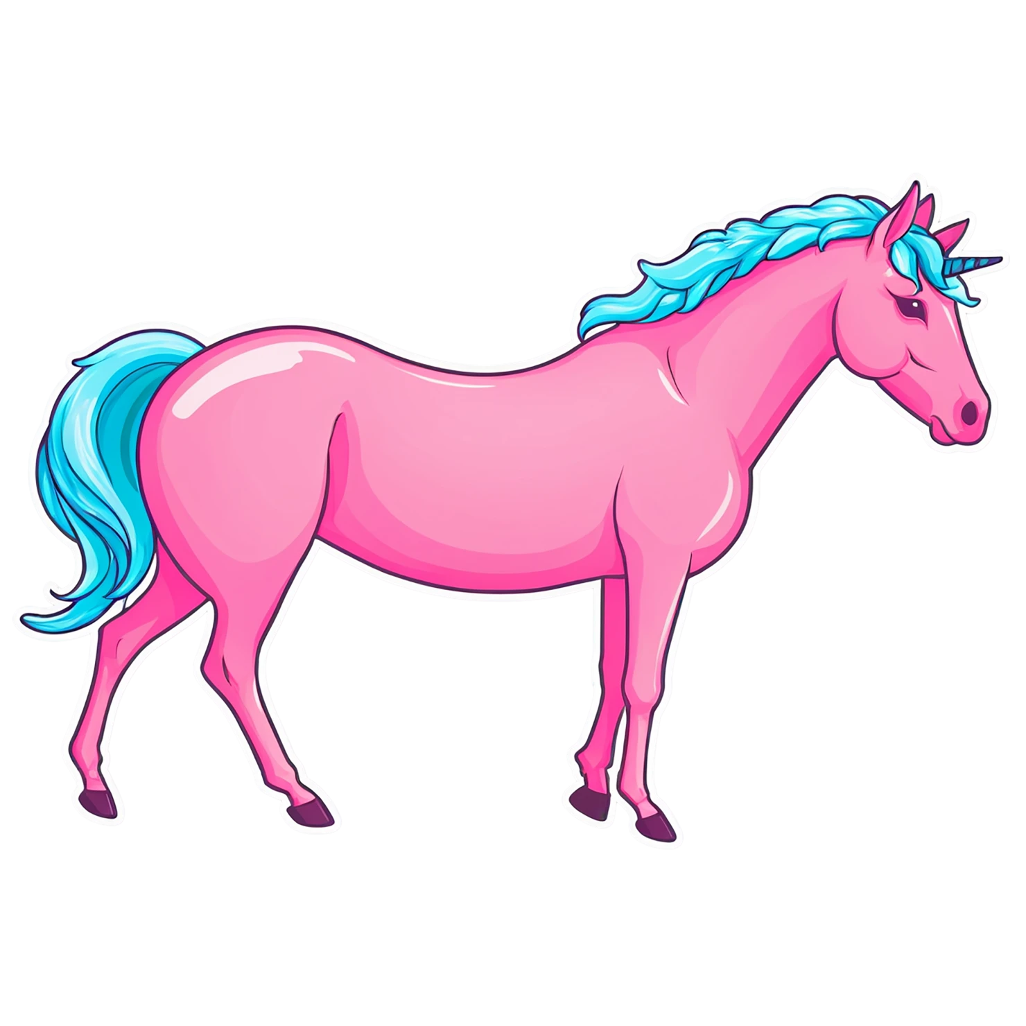 Unicorn cute sticker isolated on transparent background #23074