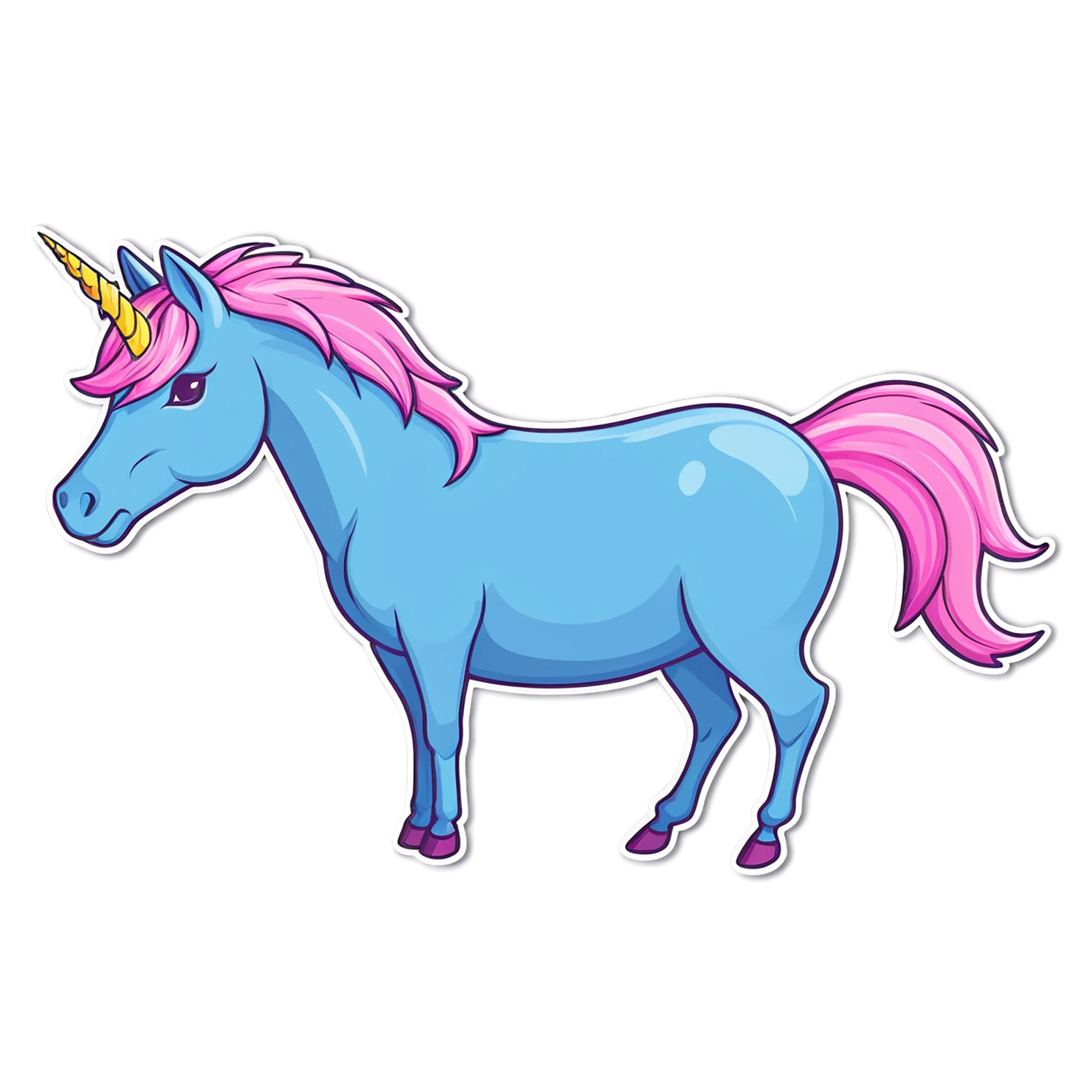 Unicorn cute sticker isolated on transparent background #23075