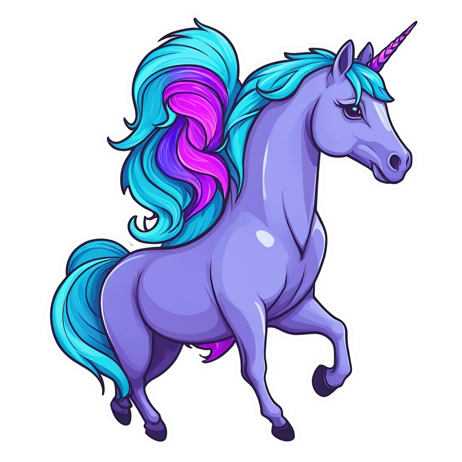 Unicorn cute sticker isolated on transparent background #23076