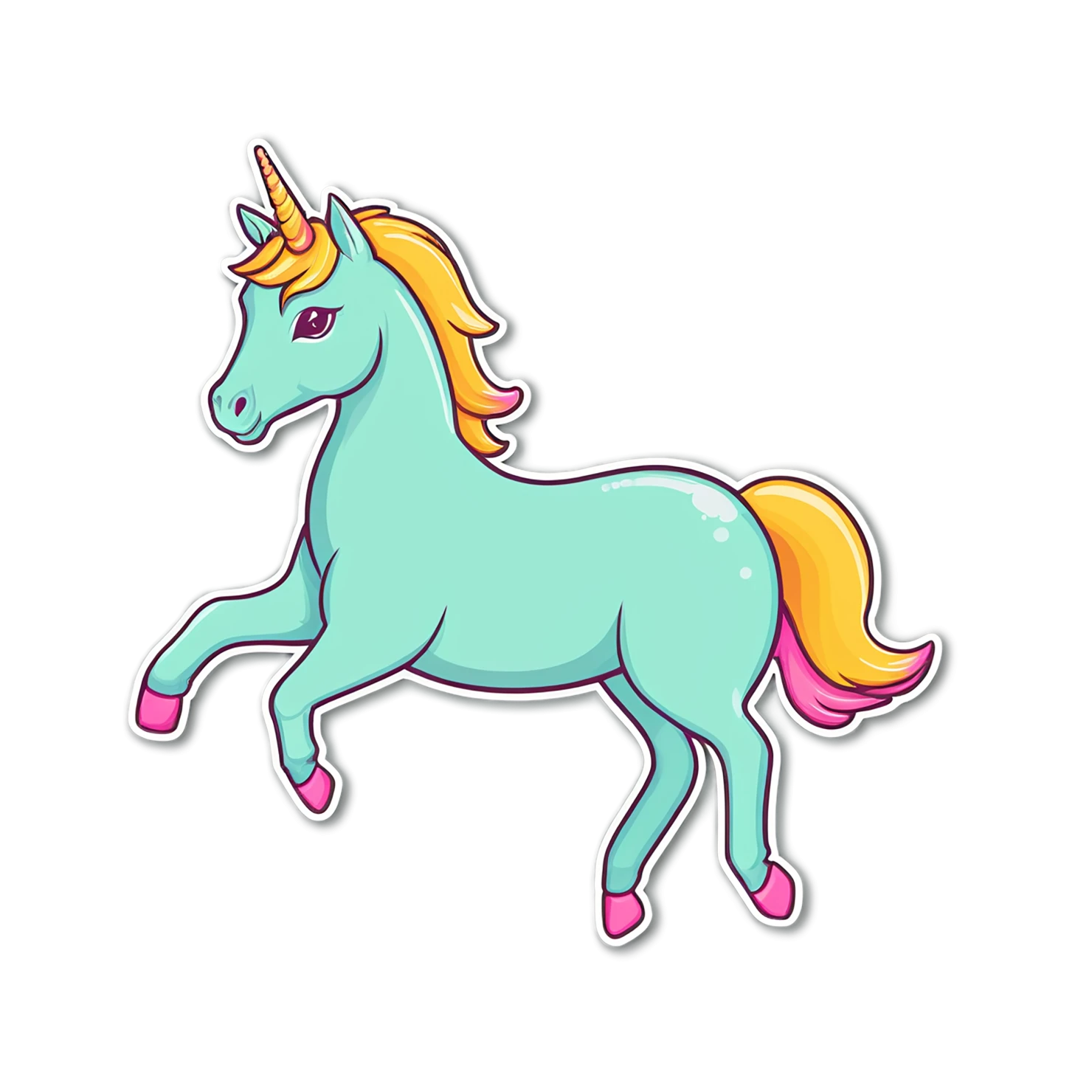 Unicorn cute sticker isolated on transparent background #23077