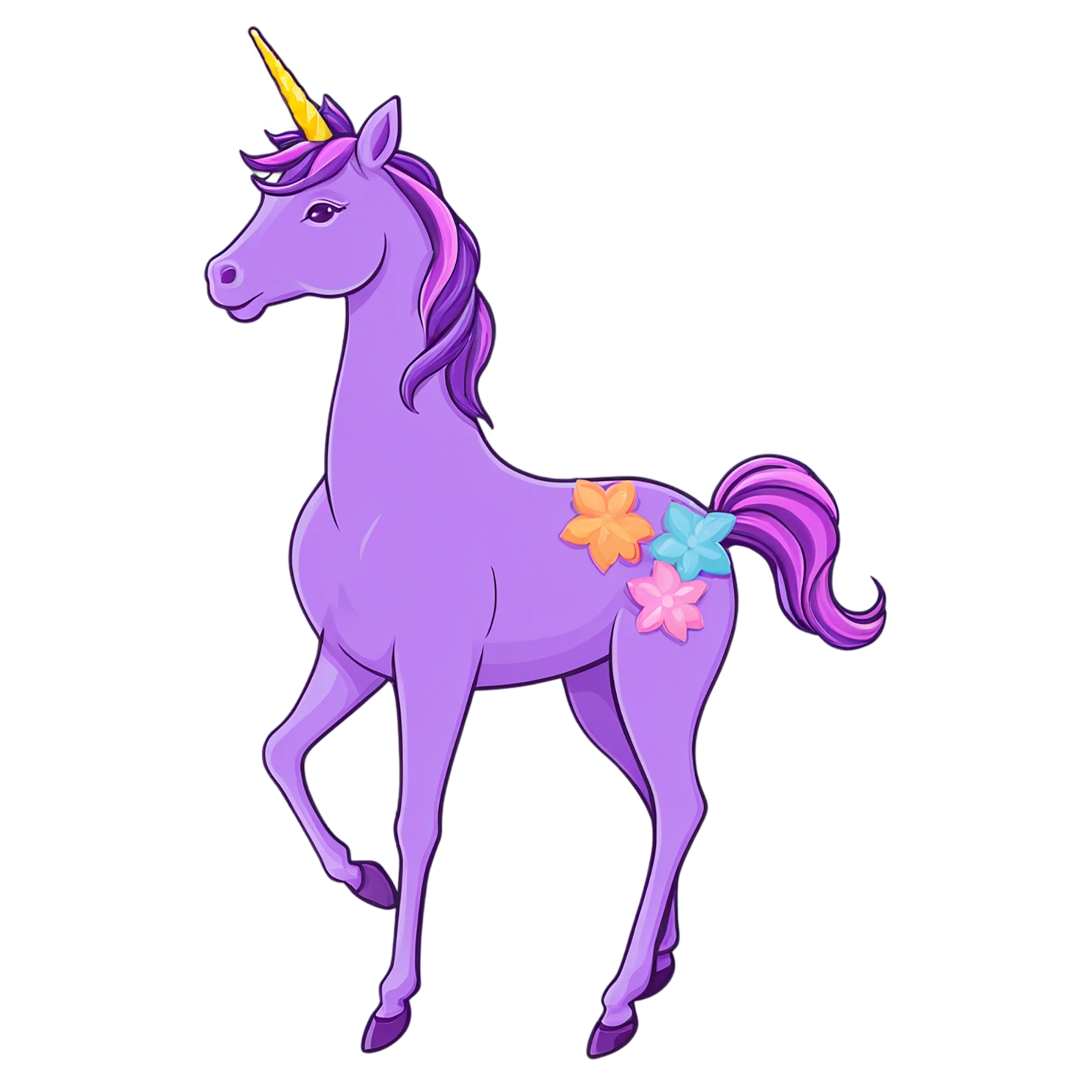 Unicorn cute sticker isolated on transparent background #23078
