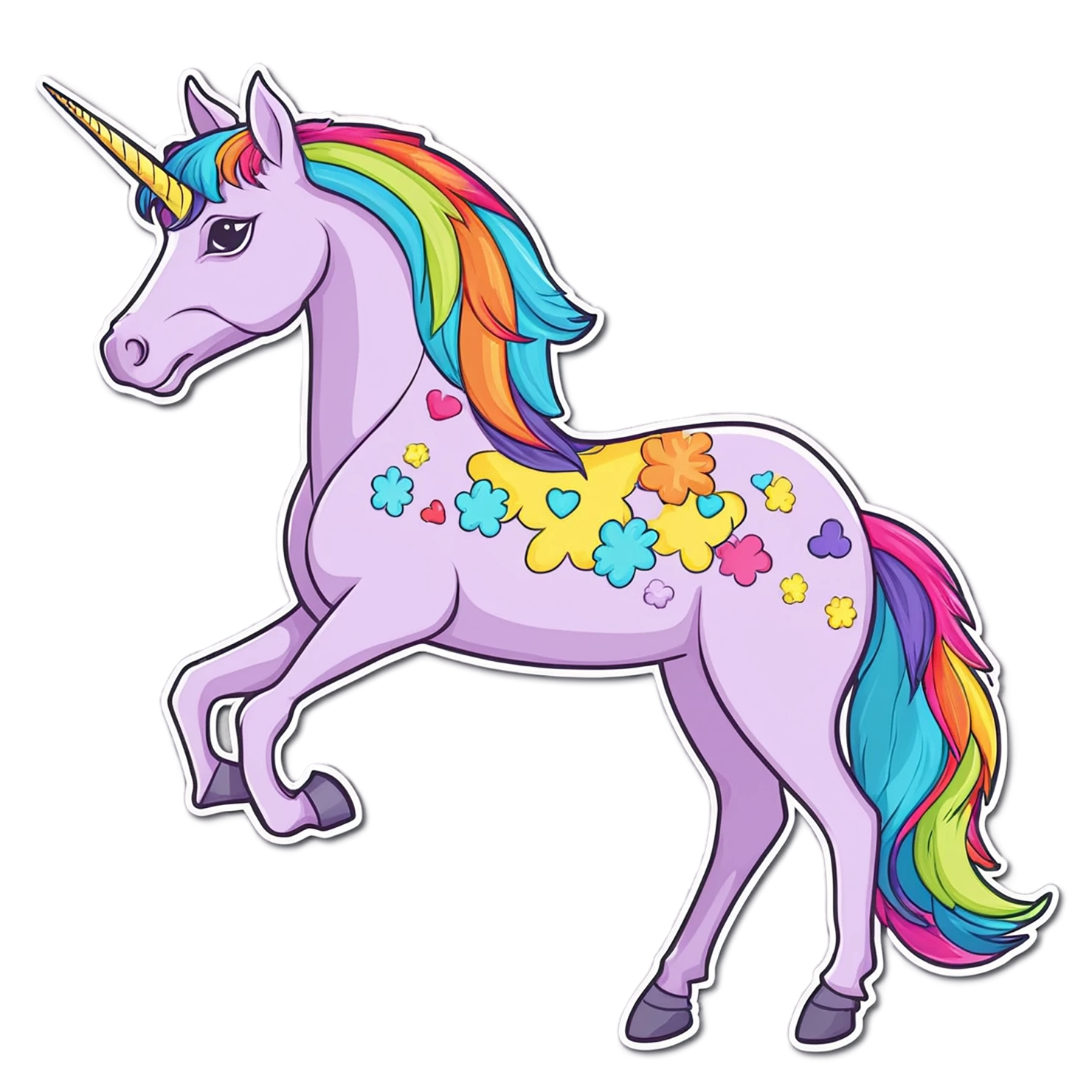 Unicorn cute sticker isolated on transparent background #23080