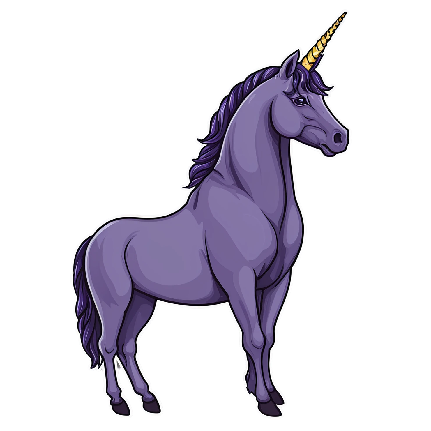 Unicorn cute sticker isolated on transparent background #23081