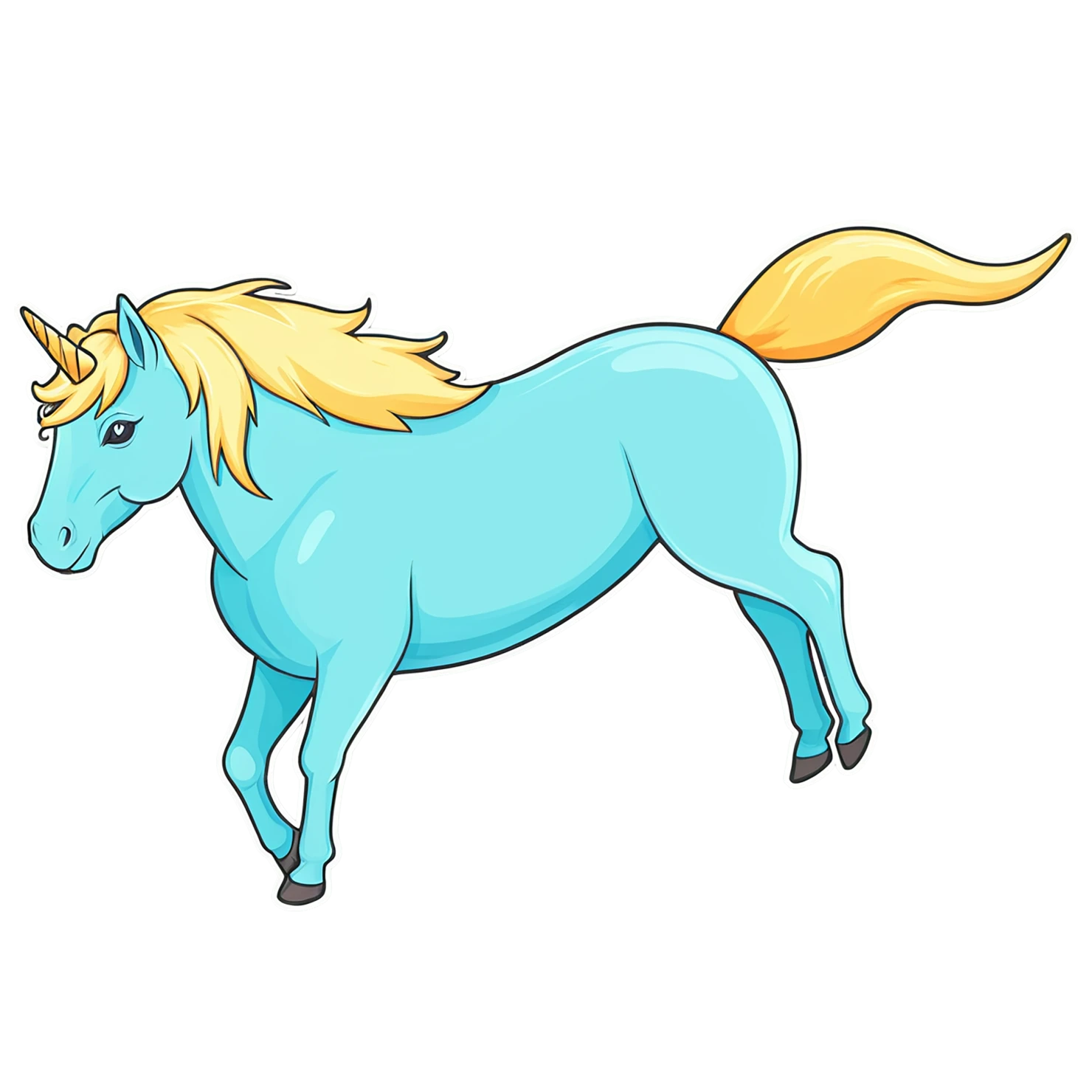 Unicorn cute sticker isolated on transparent background #23082