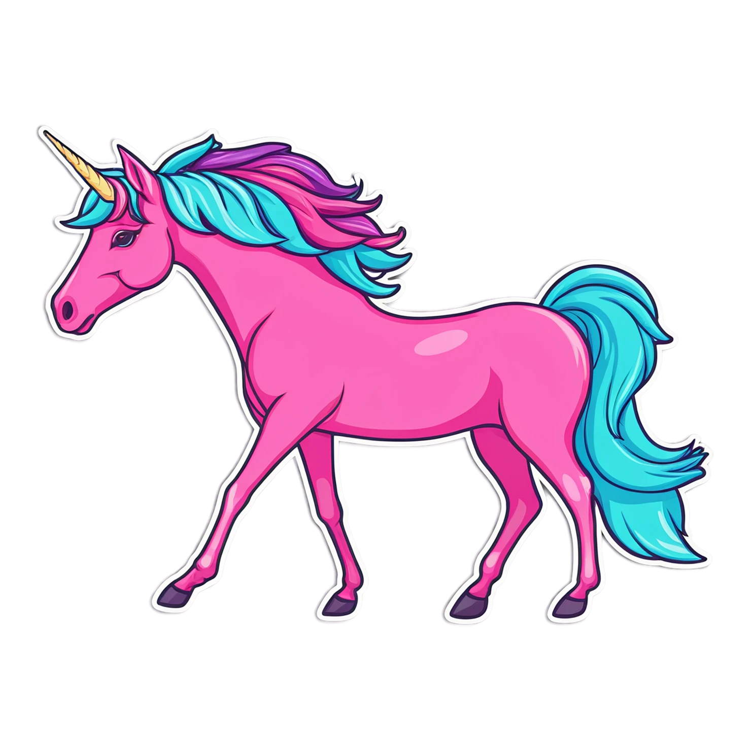 Unicorn cute sticker isolated on transparent background #23085