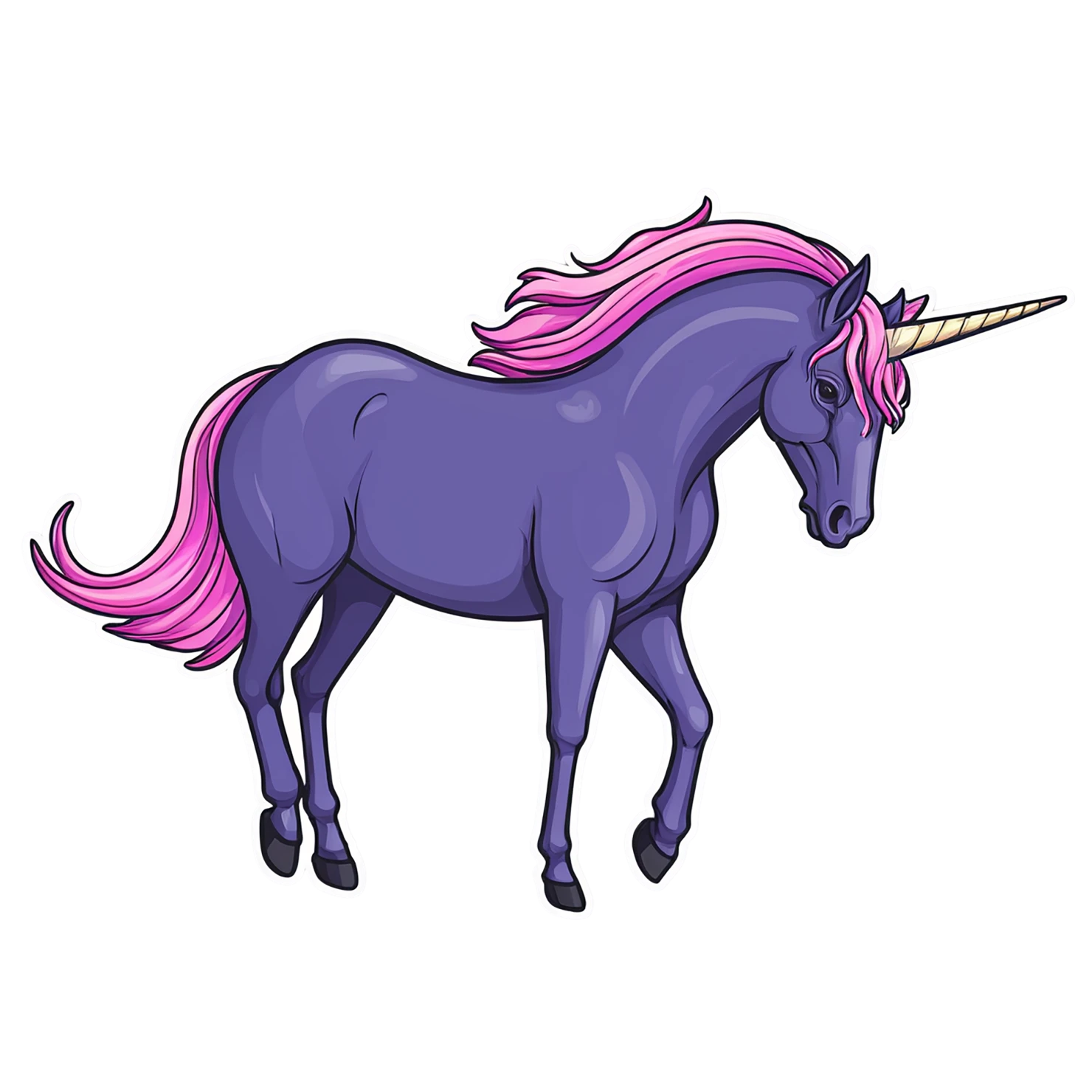 Unicorn cute sticker isolated on transparent background #23087