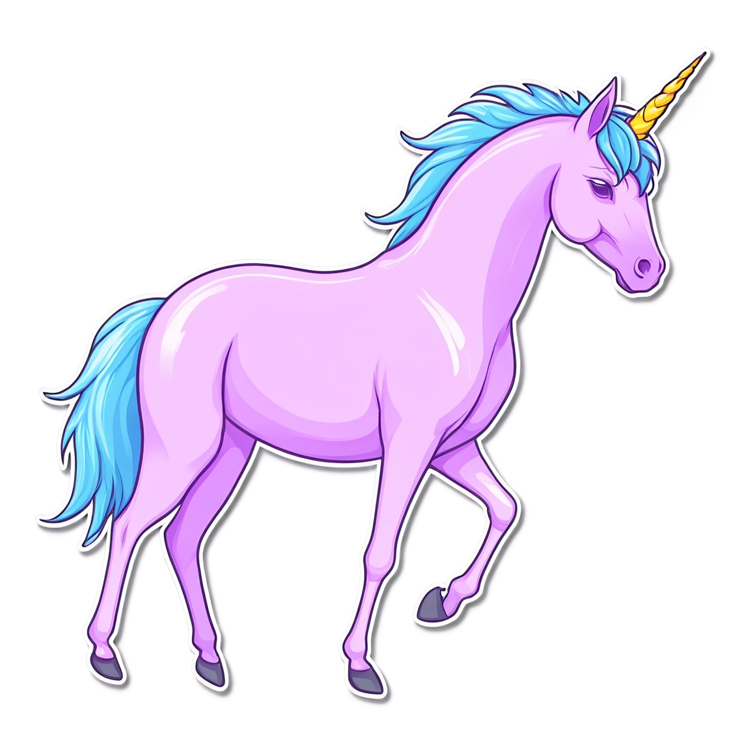 Unicorn cute sticker isolated on transparent background #23088