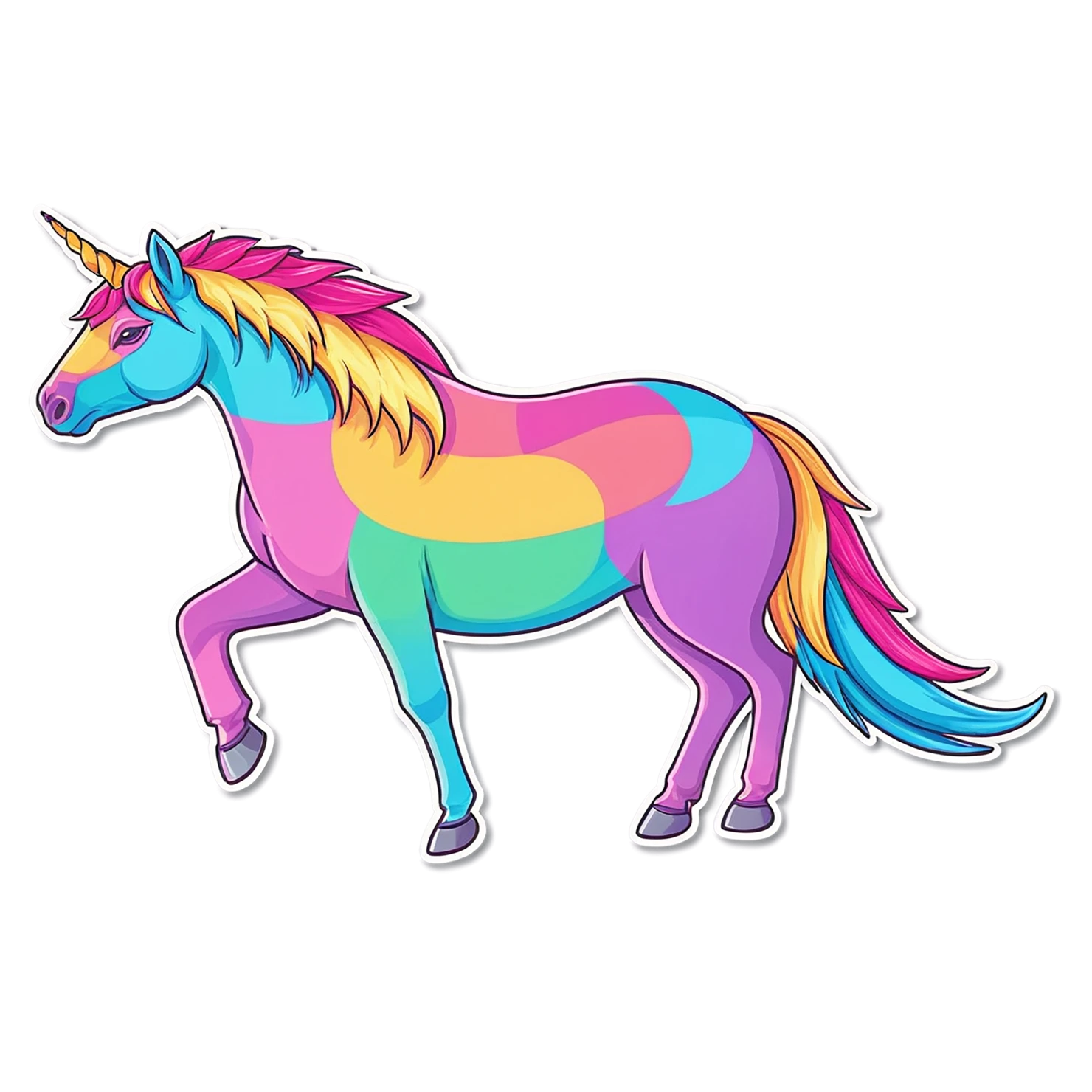 Unicorn cute sticker isolated on transparent background #23091