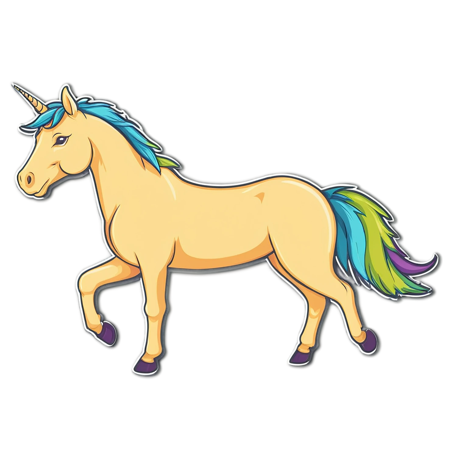Unicorn cute sticker isolated on transparent background #23092