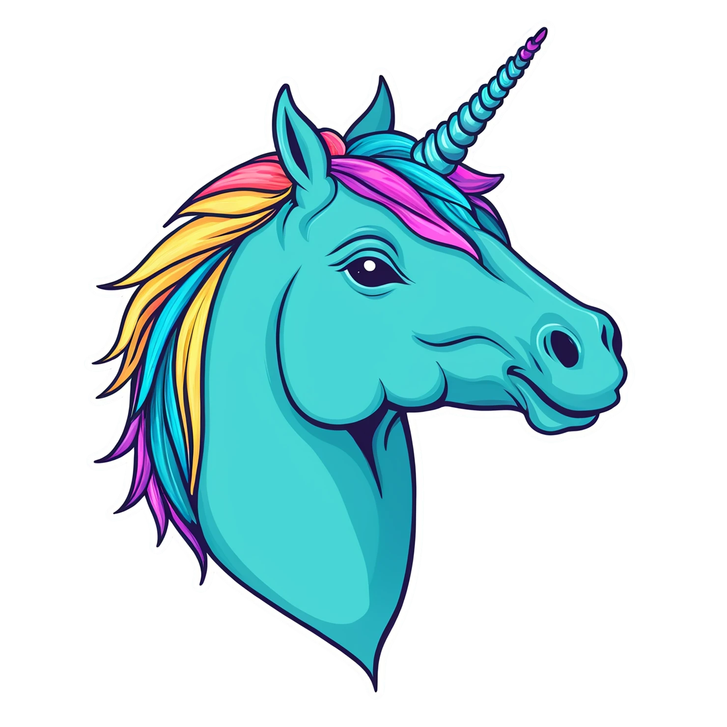 Unicorn cute sticker isolated on transparent background #23093