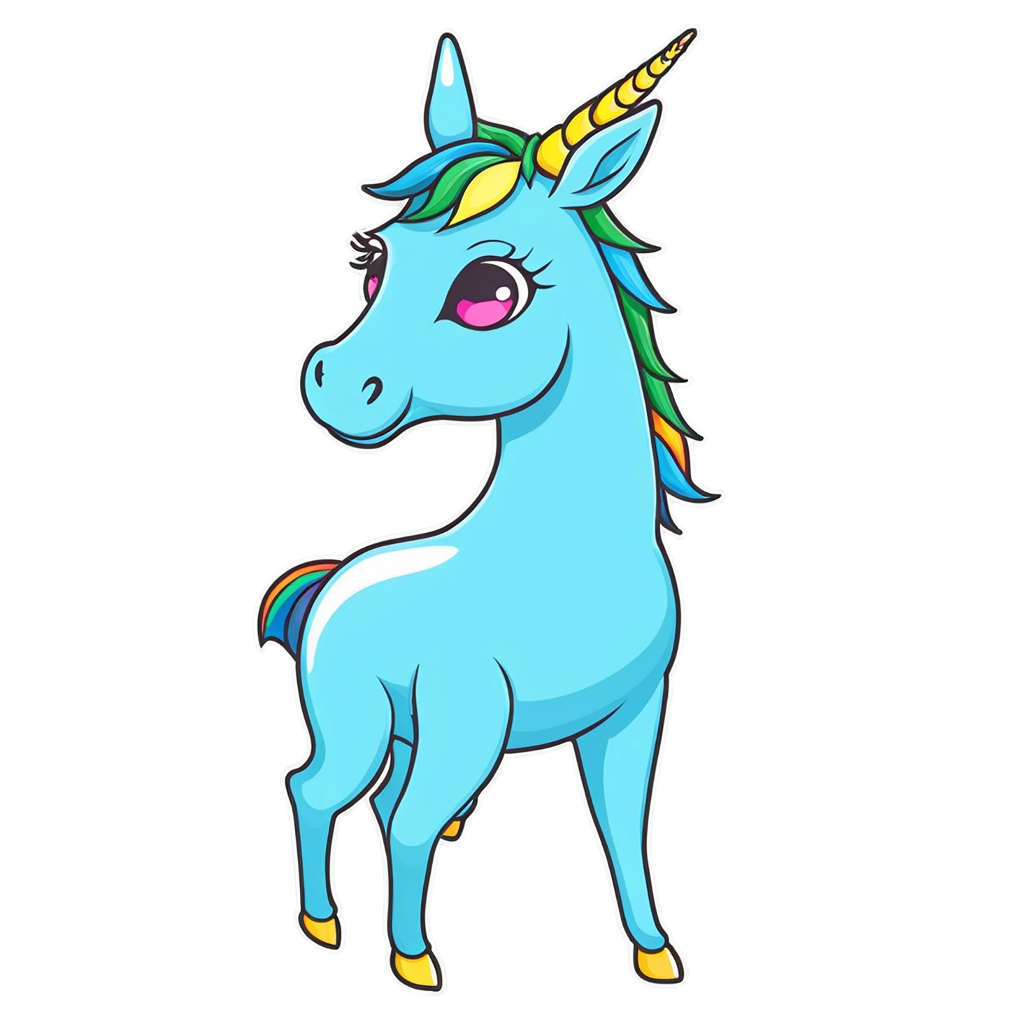 Unicorn cute sticker isolated on transparent background #23094
