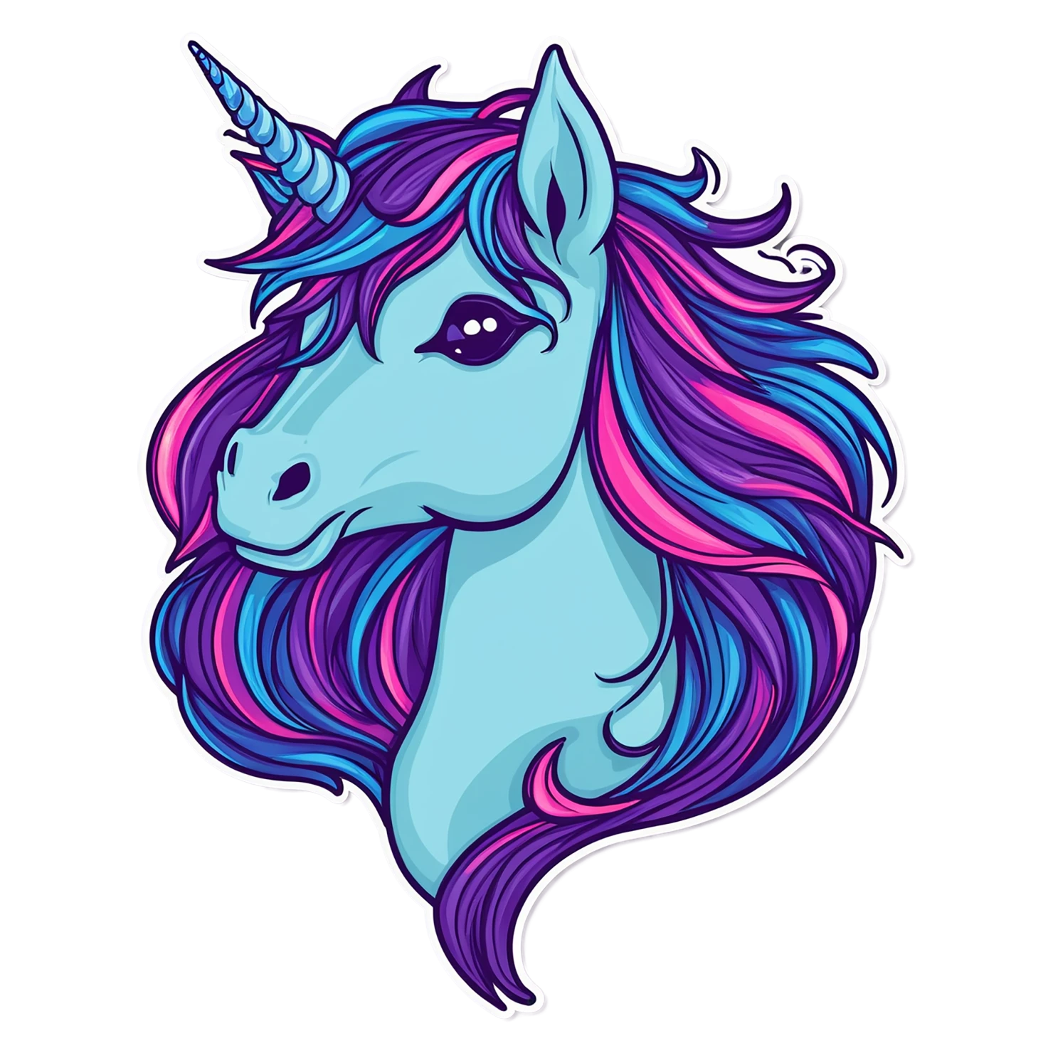 Unicorn cute sticker isolated on transparent background #23101