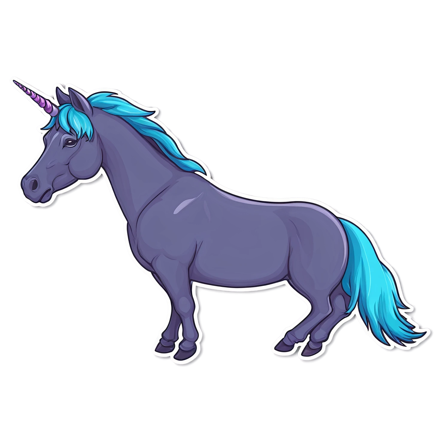 Unicorn cute sticker isolated on transparent background #23102