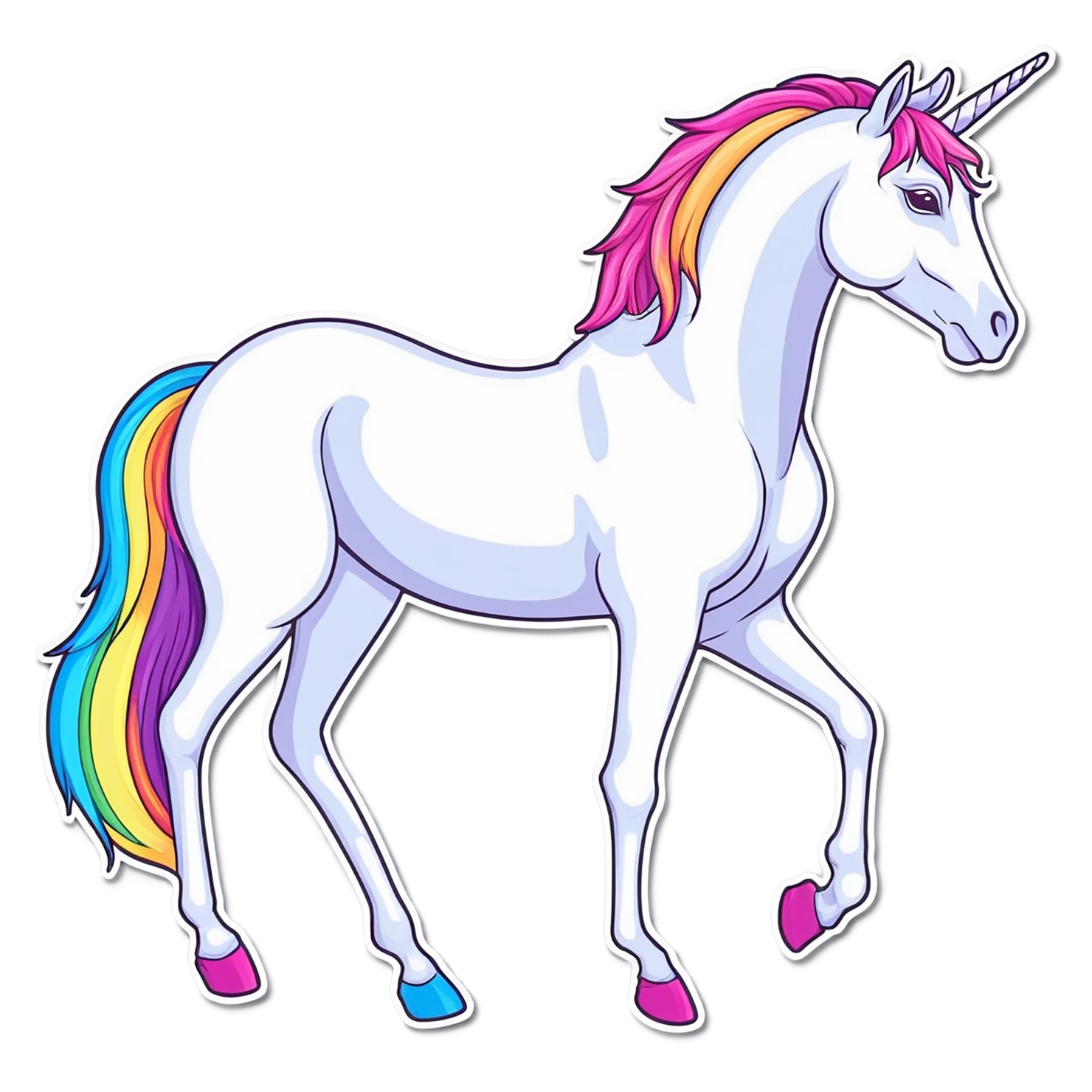 Unicorn cute sticker isolated on transparent background #23106