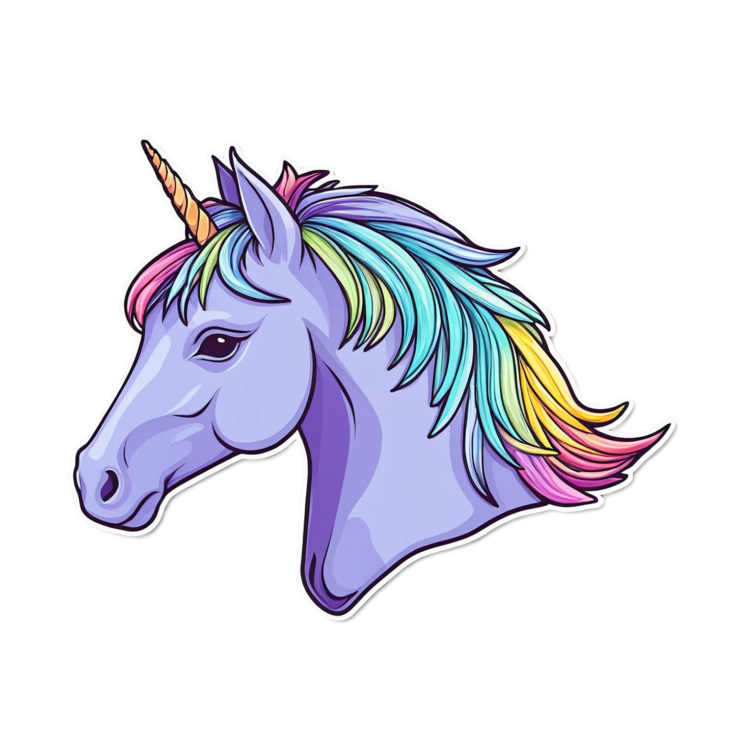 Unicorn cute sticker isolated on transparent background #23108