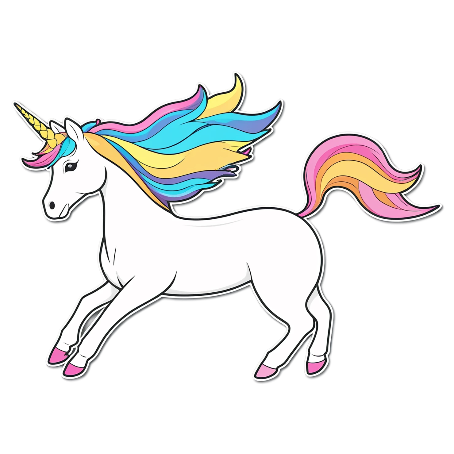 Unicorn cute sticker isolated on transparent background #23111