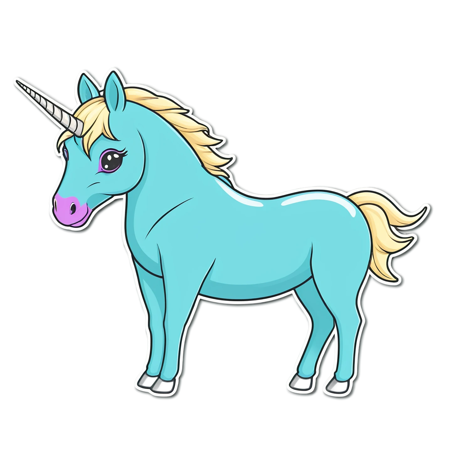 Unicorn cute sticker isolated on transparent background #23113