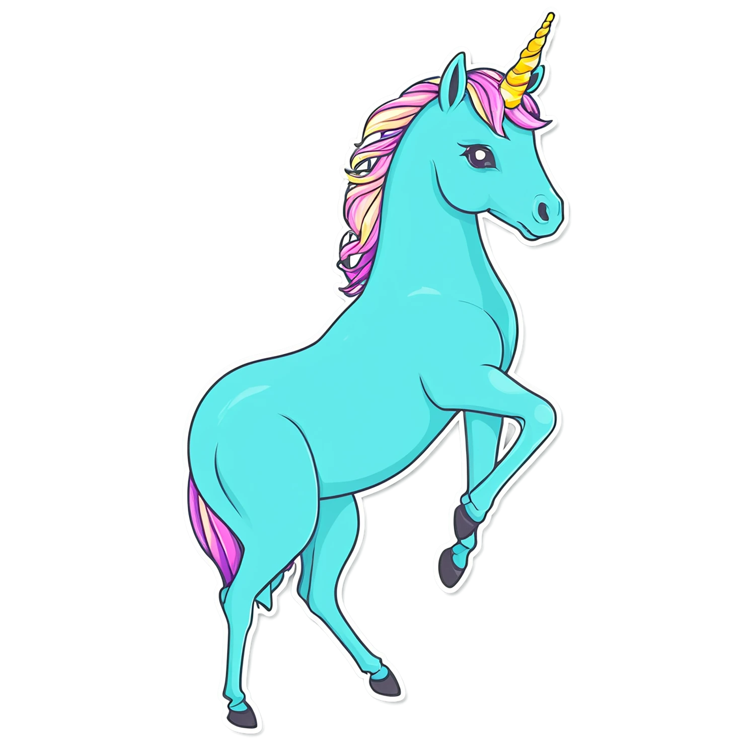 Unicorn cute sticker isolated on transparent background #23114