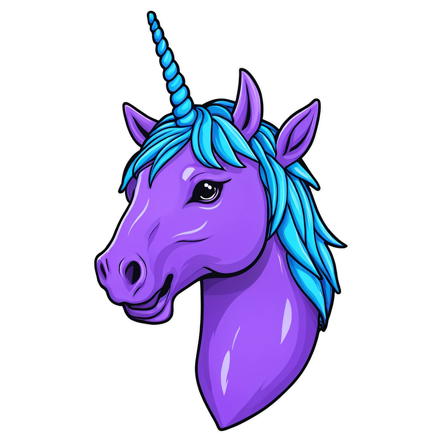 Unicorn cute sticker isolated on transparent background #23118