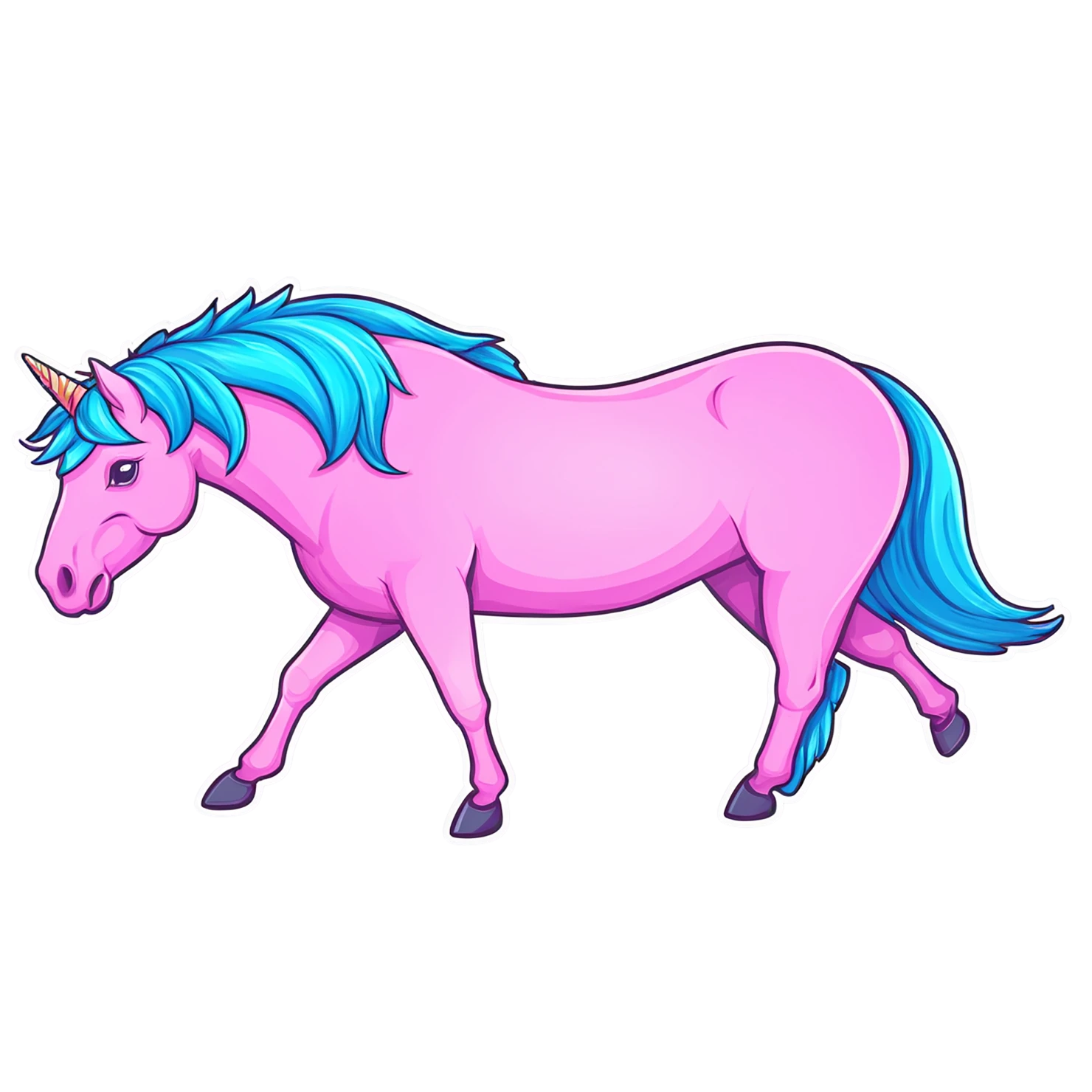 Unicorn cute sticker isolated on transparent background #23121