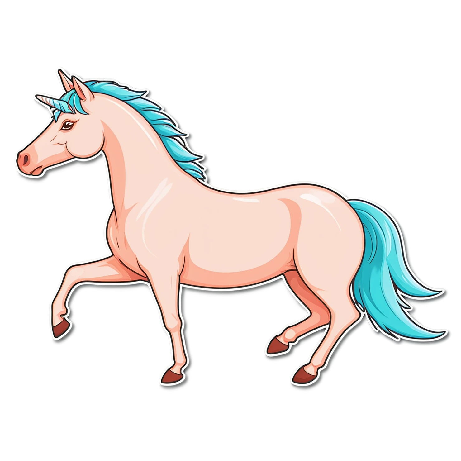 Unicorn cute sticker isolated on transparent background #23122