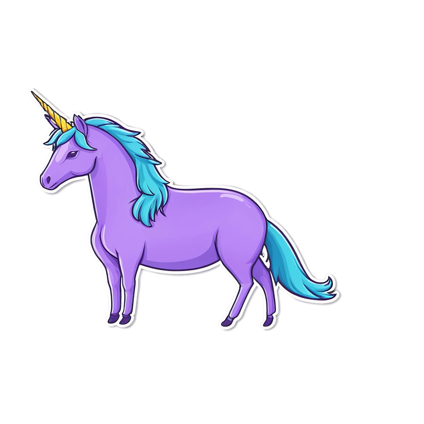 Unicorn cute sticker isolated on transparent background #23124