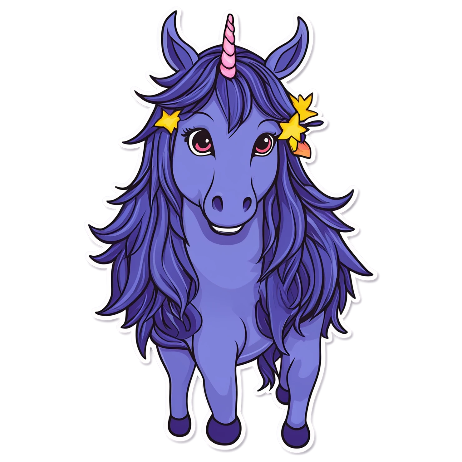 Unicorn cute sticker isolated on transparent background #23125