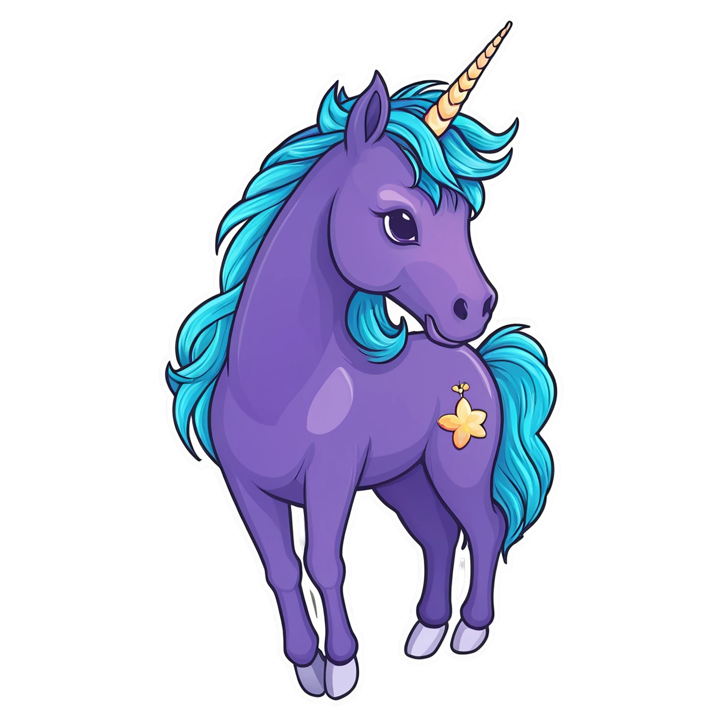 Unicorn cute sticker isolated on transparent background #23126