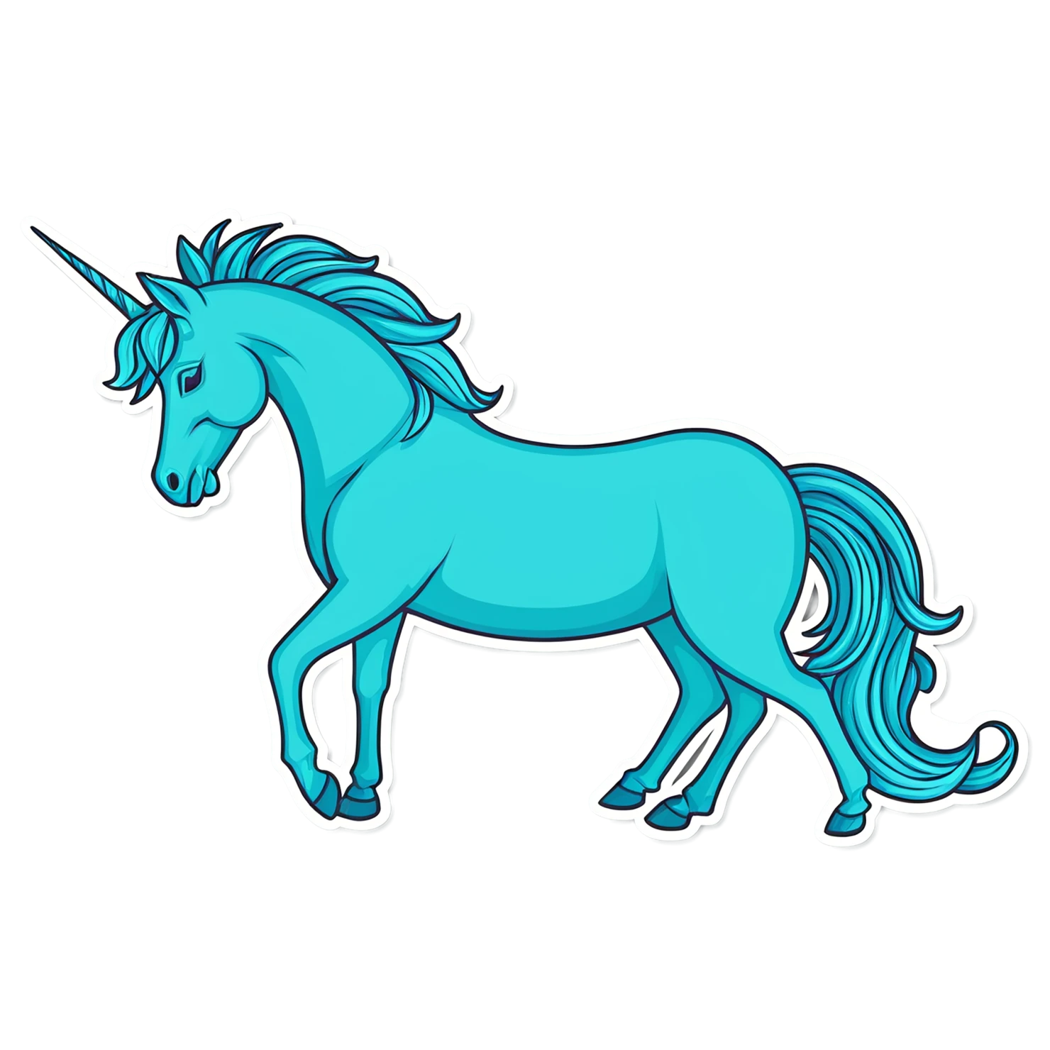 Unicorn cute sticker isolated on transparent background #23127