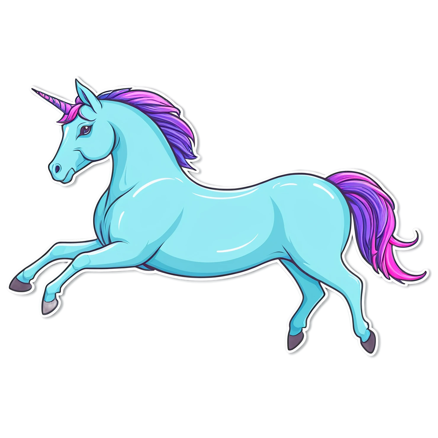Unicorn cute sticker isolated on transparent background #23128