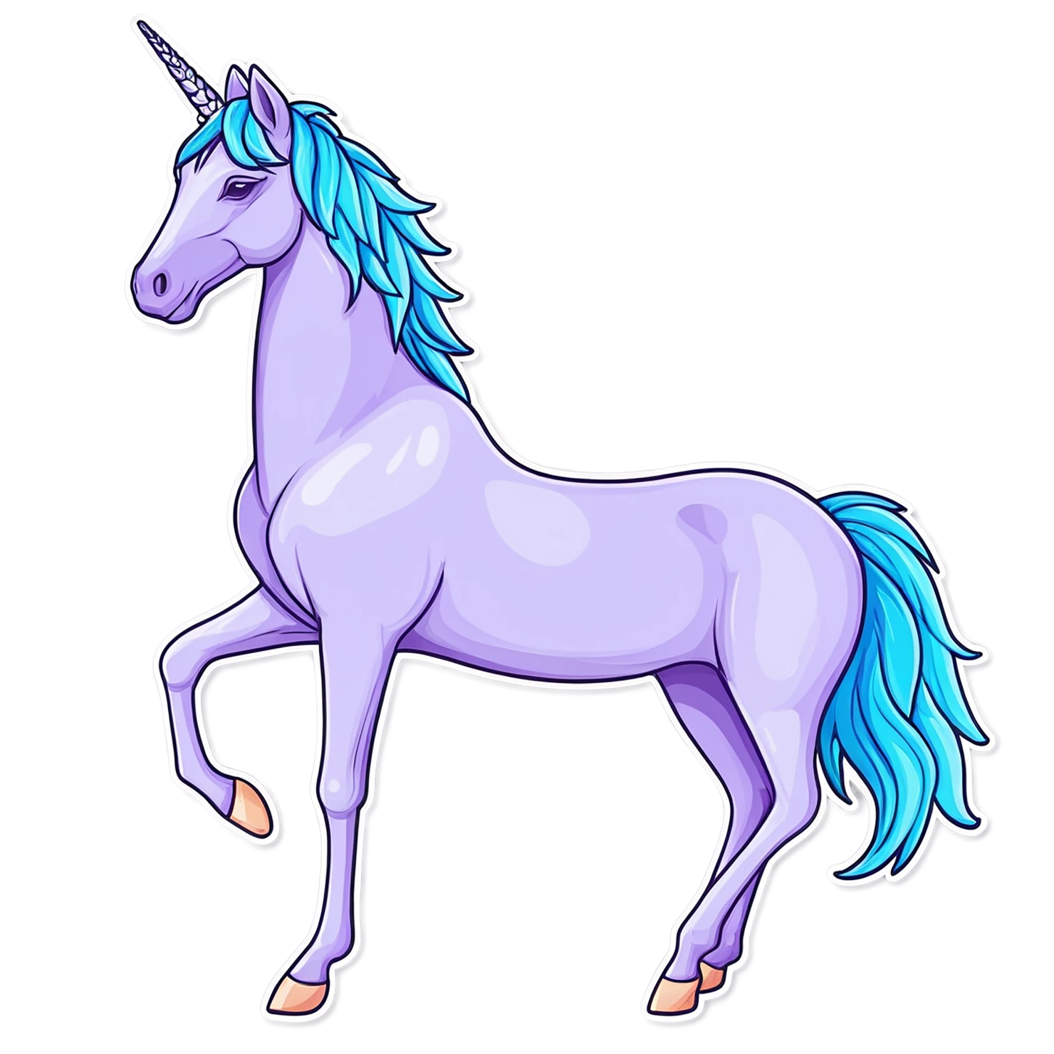 Unicorn cute sticker isolated on transparent background #23129