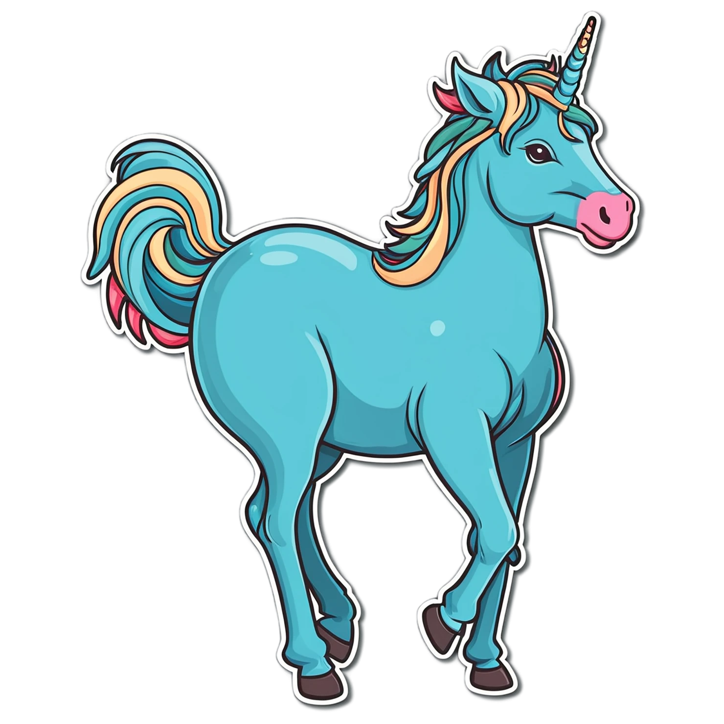 Unicorn cute sticker isolated on transparent background #23130