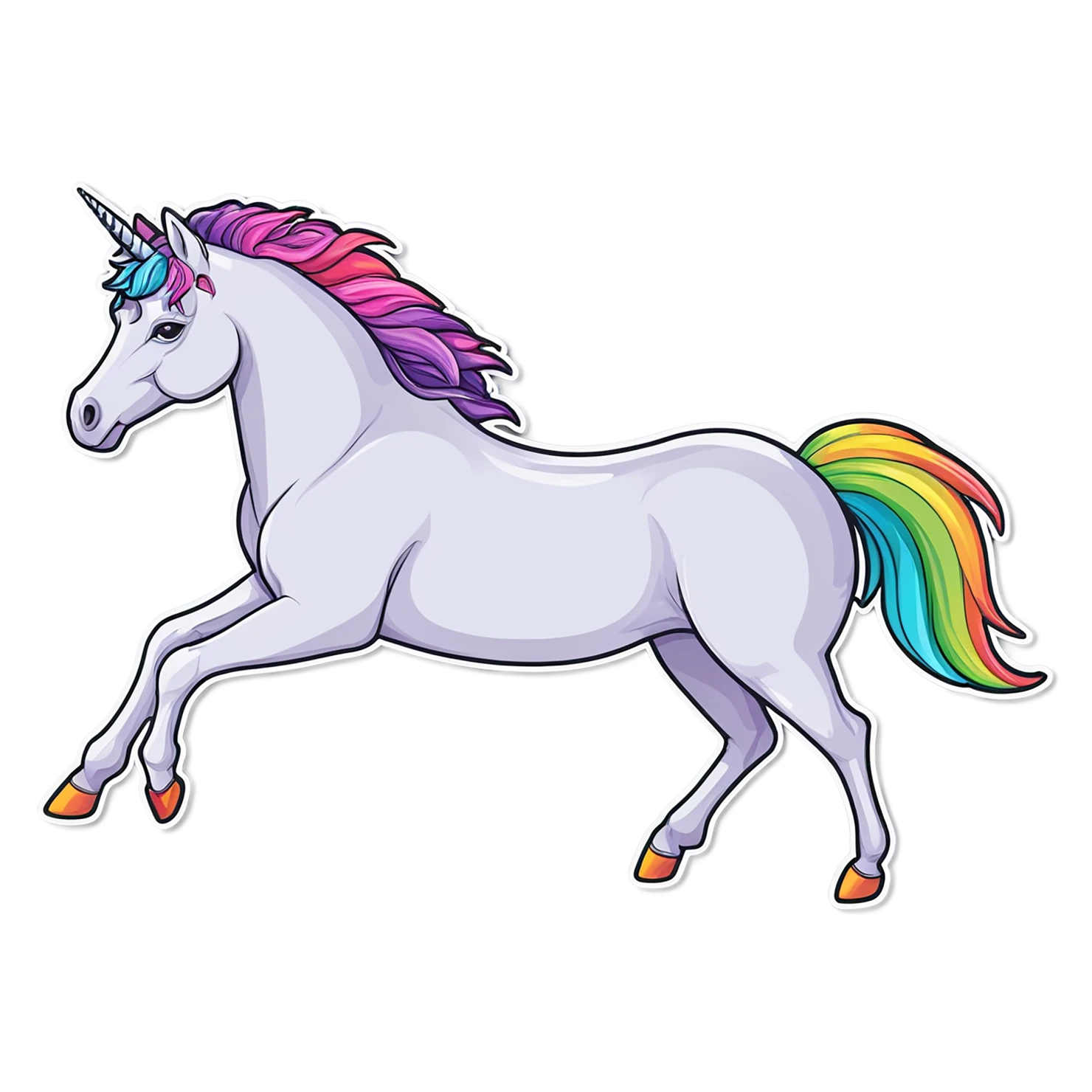 Unicorn cute sticker isolated on transparent background #23131
