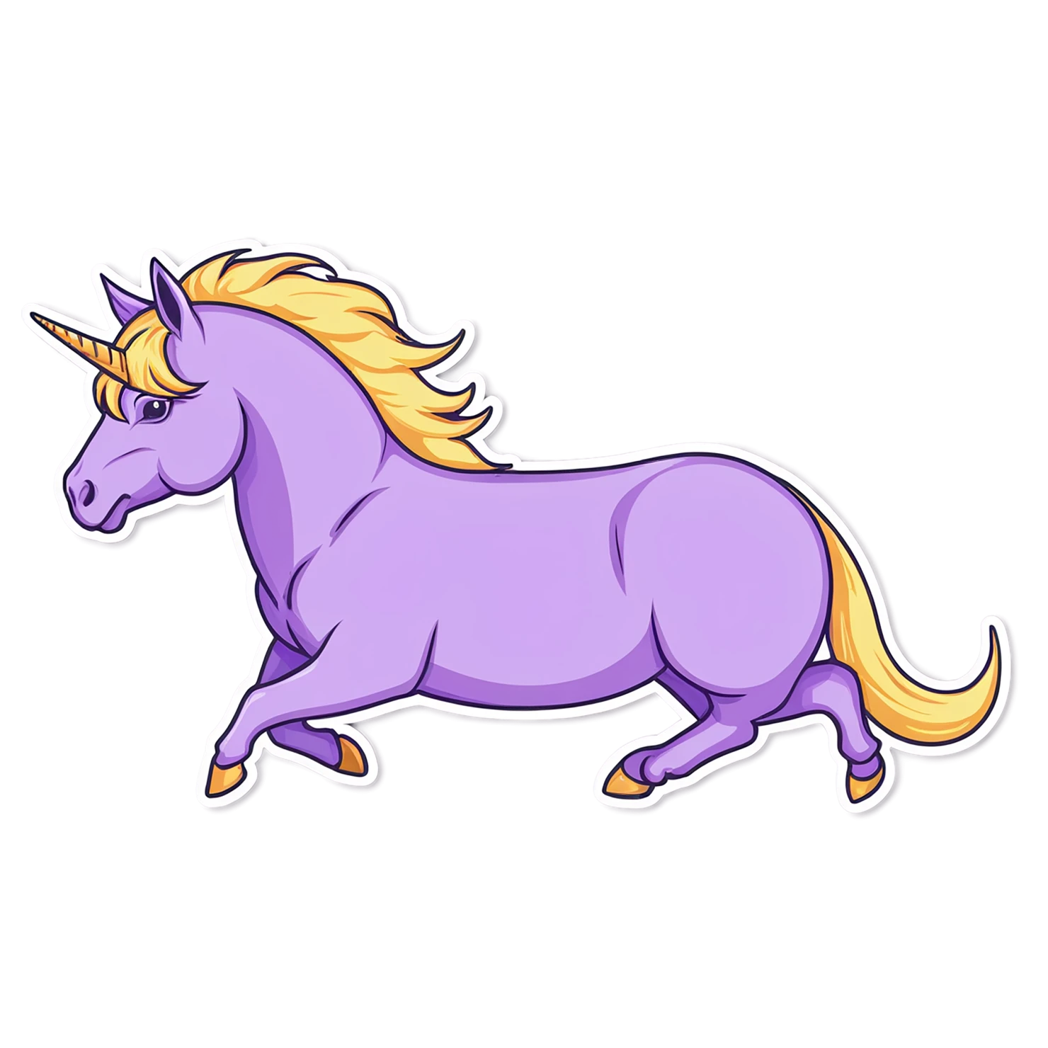 Unicorn cute sticker isolated on transparent background #23132