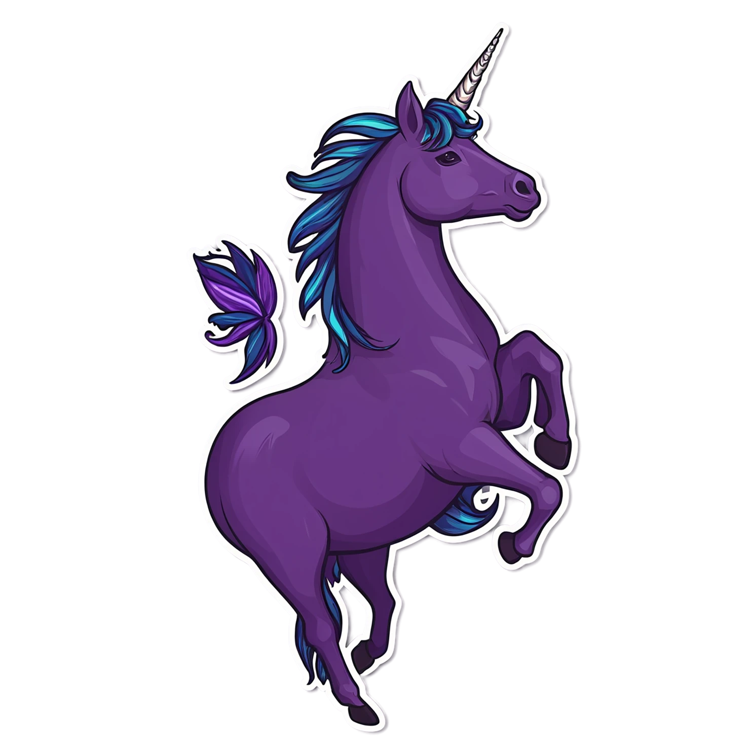 Unicorn cute sticker isolated on transparent background #23133