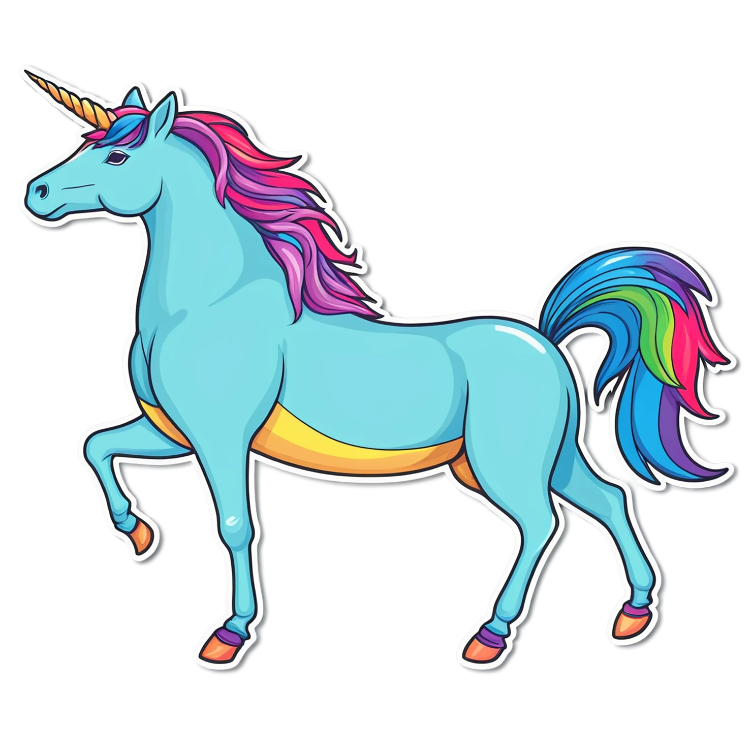 Unicorn cute sticker isolated on transparent background #23138
