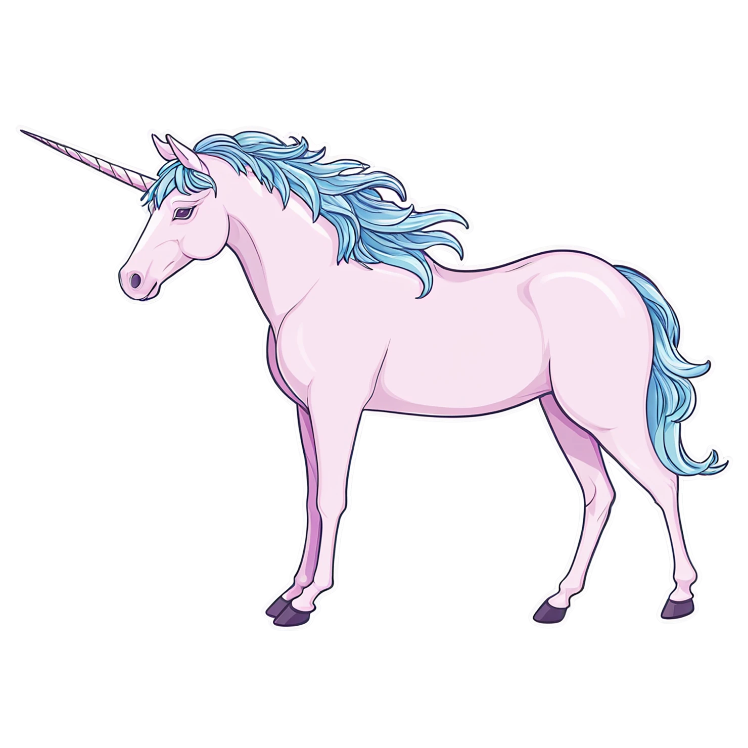 Unicorn cute sticker isolated on transparent background #23139