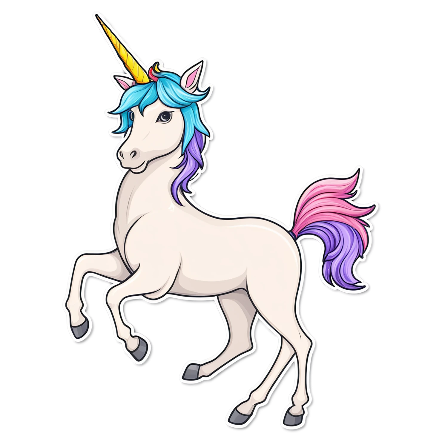 Unicorn cute sticker isolated on transparent background #23140