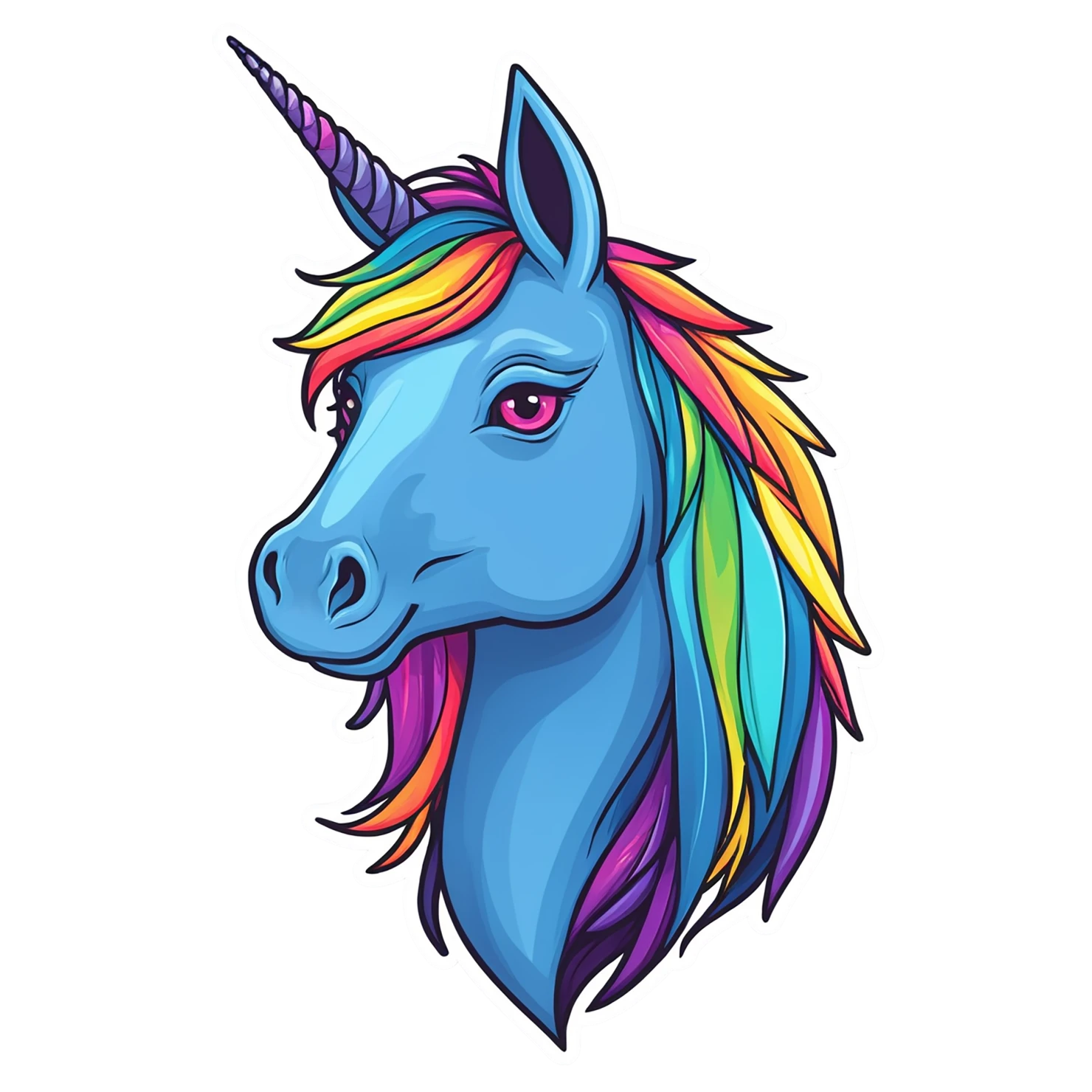 Unicorn cute sticker isolated on transparent background #23141