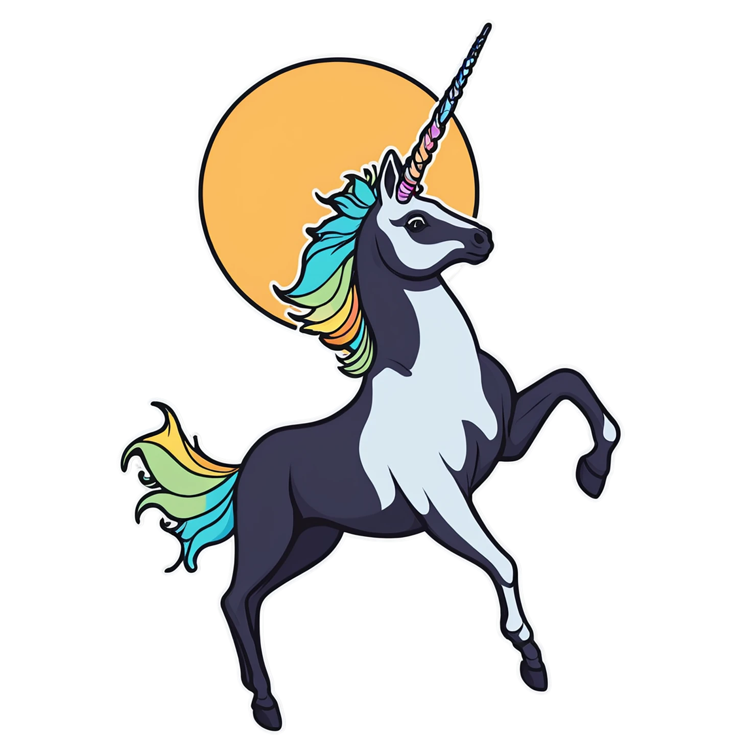 Unicorn cute sticker isolated on transparent background #23142