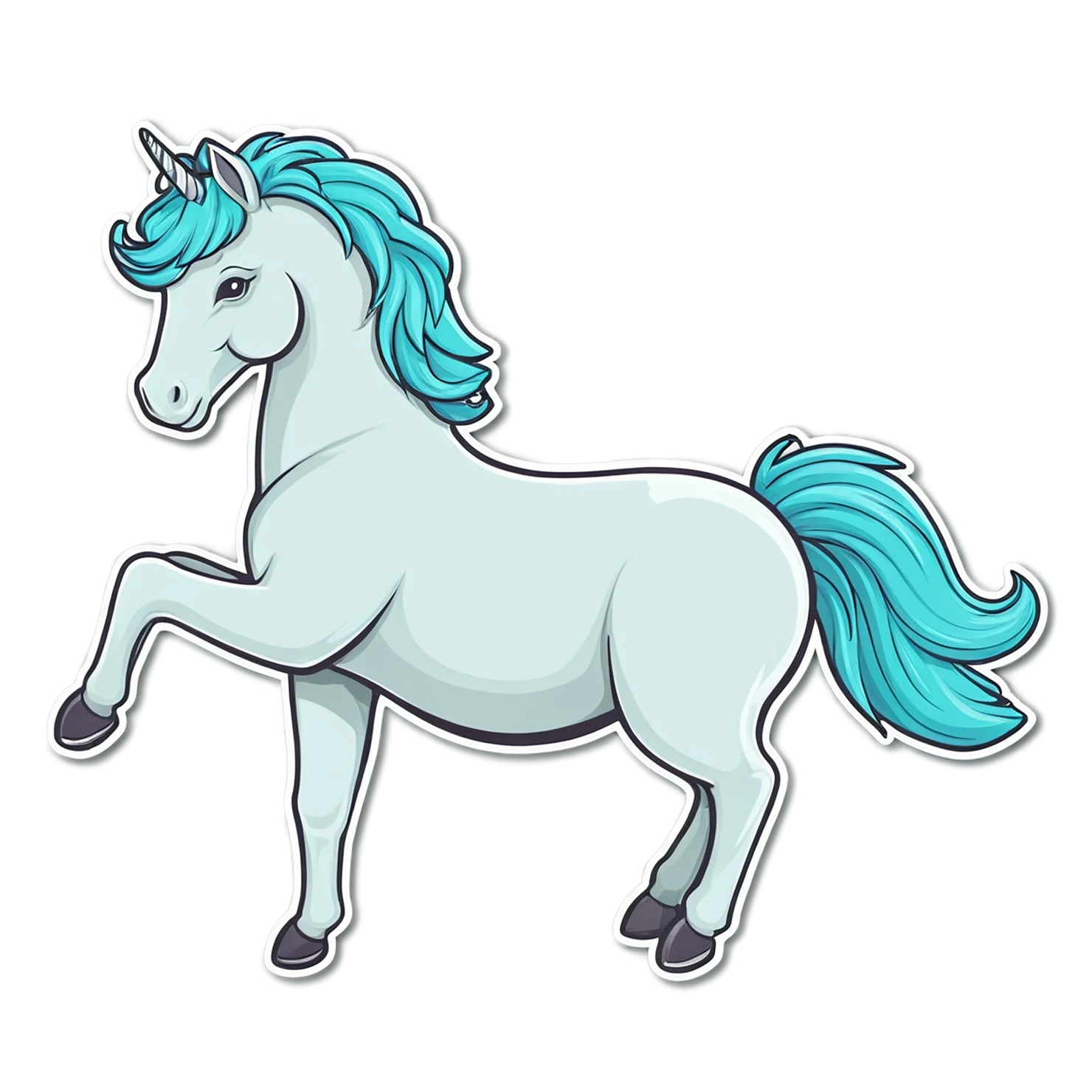 Unicorn cute sticker isolated on transparent background #23143