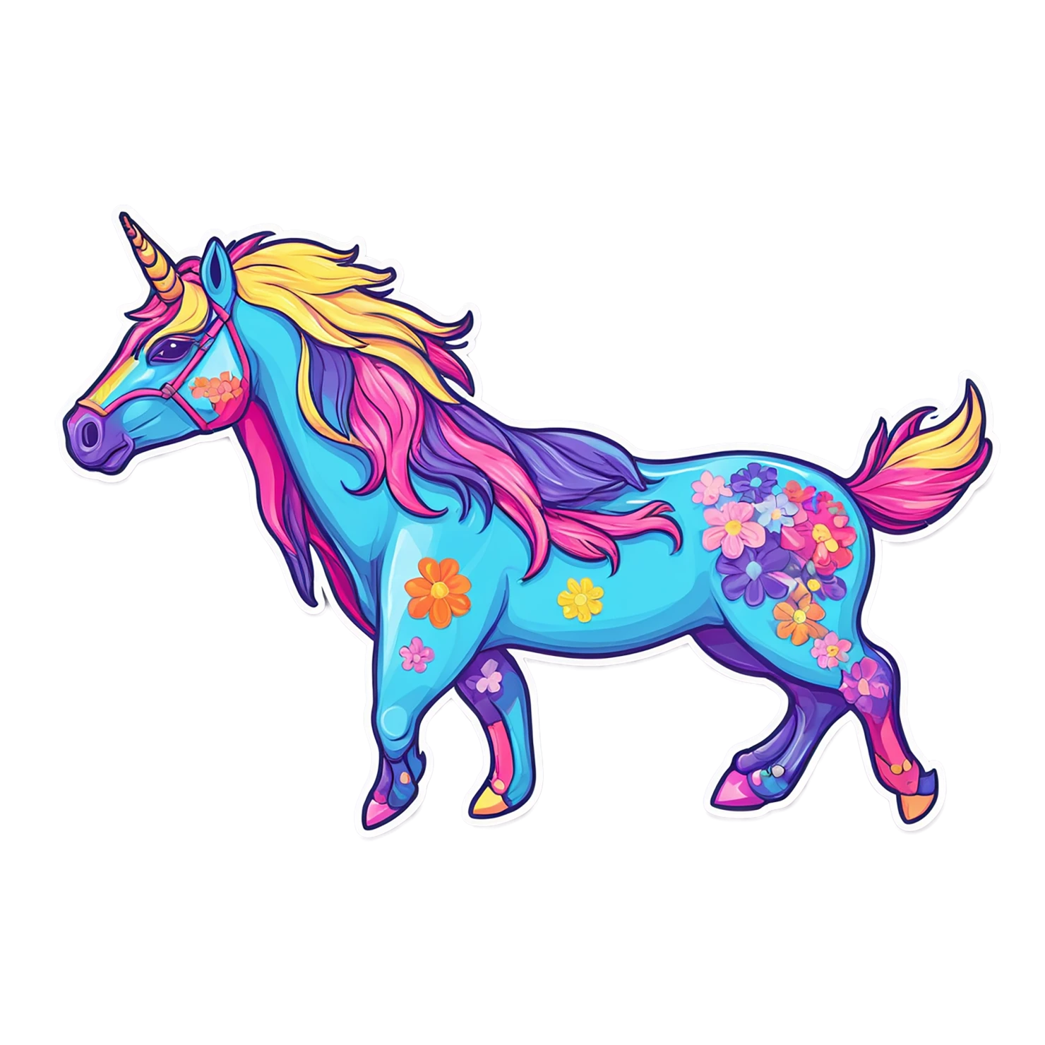 Unicorn cute sticker isolated on transparent background #23144