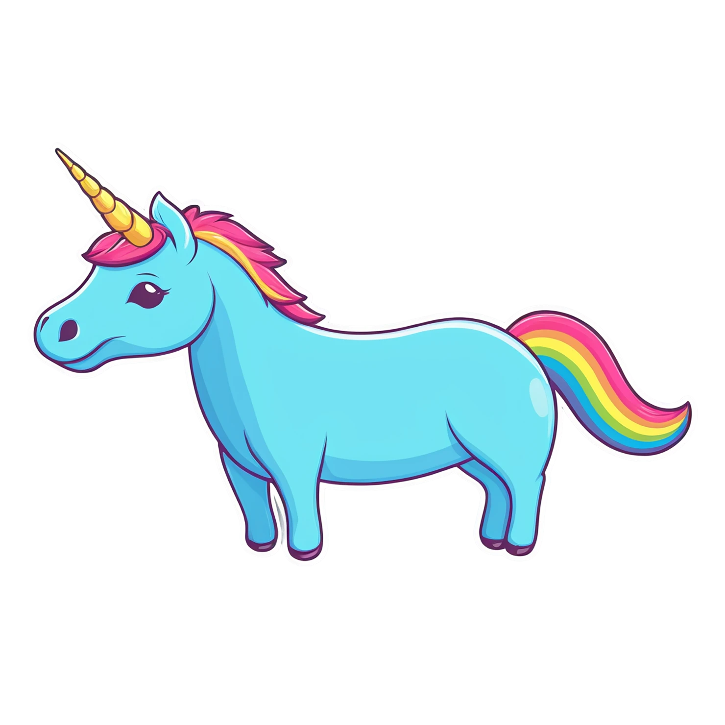 Unicorn cute sticker isolated on transparent background #23147